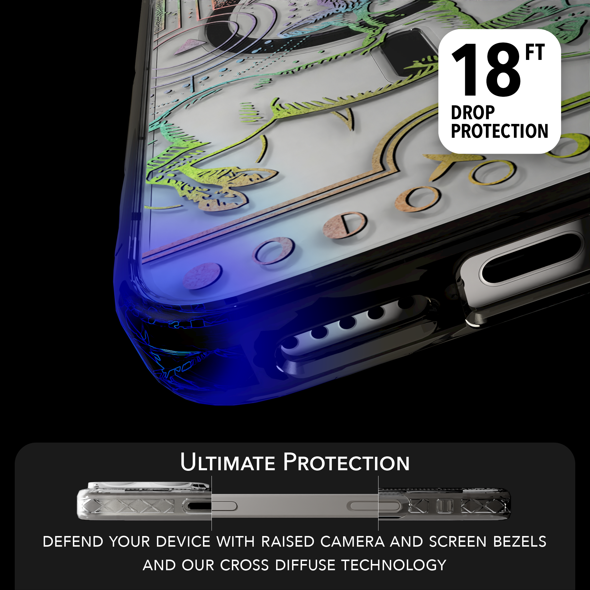 iPhone 16 Series | MagSafe | Zodiac Collection | Sagitarius Sagittarius Rainbow / iPhone 16 Pro Max / Black