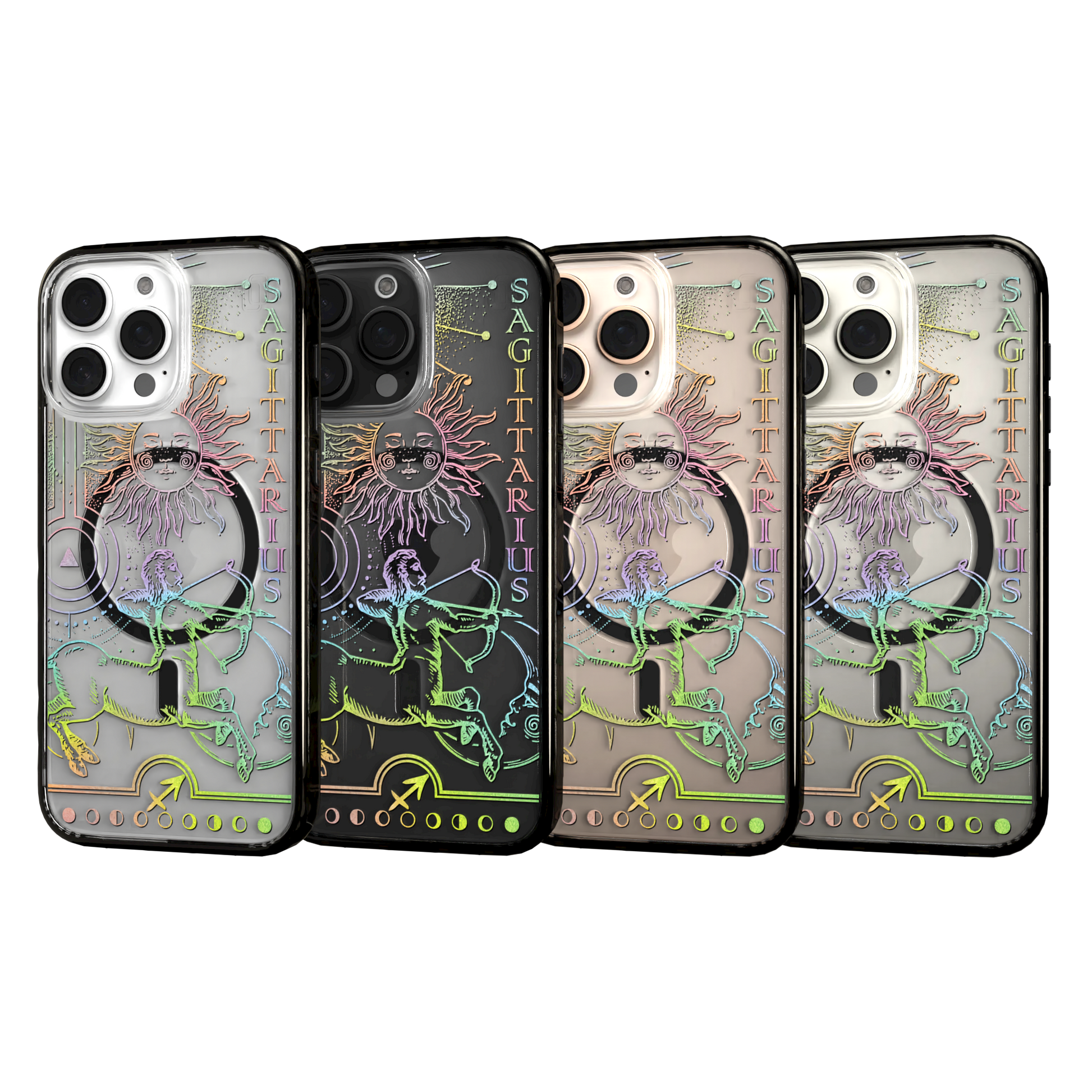 iPhone 16 Series | MagSafe | Zodiac Collection | Sagitarius Sagittarius Rainbow / iPhone 16 Pro Max / Black