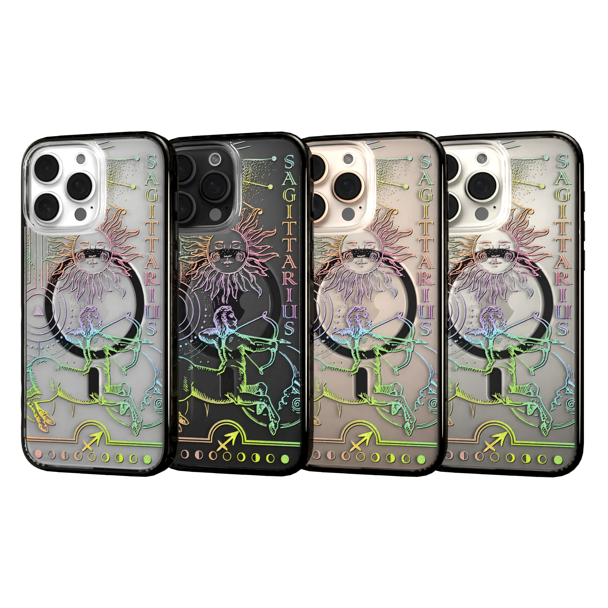 iPhone 16 Series | MagSafe | Zodiac Collection | Sagitarius Sagittarius Rainbow / iPhone 16 Pro Max / Black
