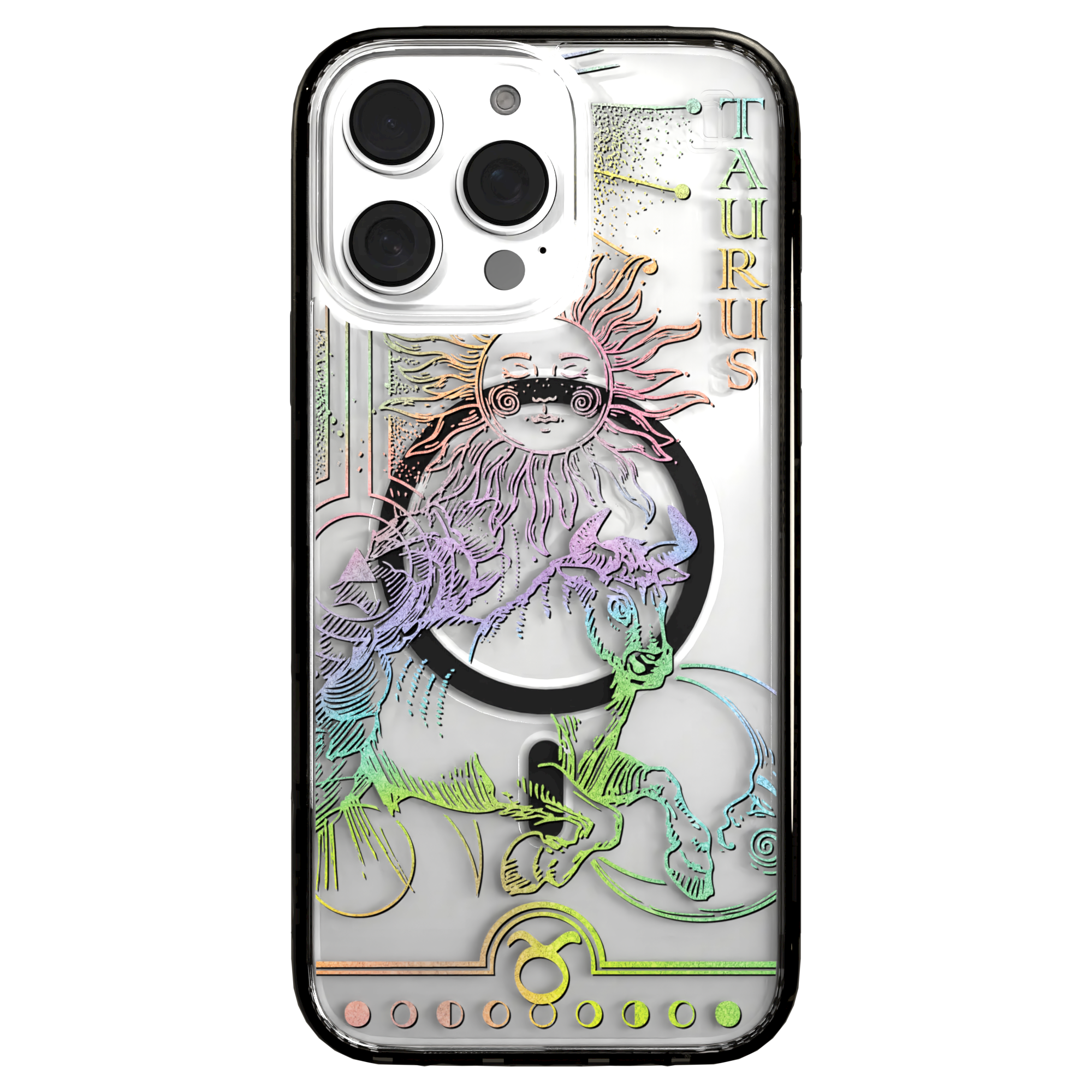 iPhone 16 Series | MagSafe | Zodiac Collection | Taurus Taurus Rainbow / iPhone 16 Pro Max / Black