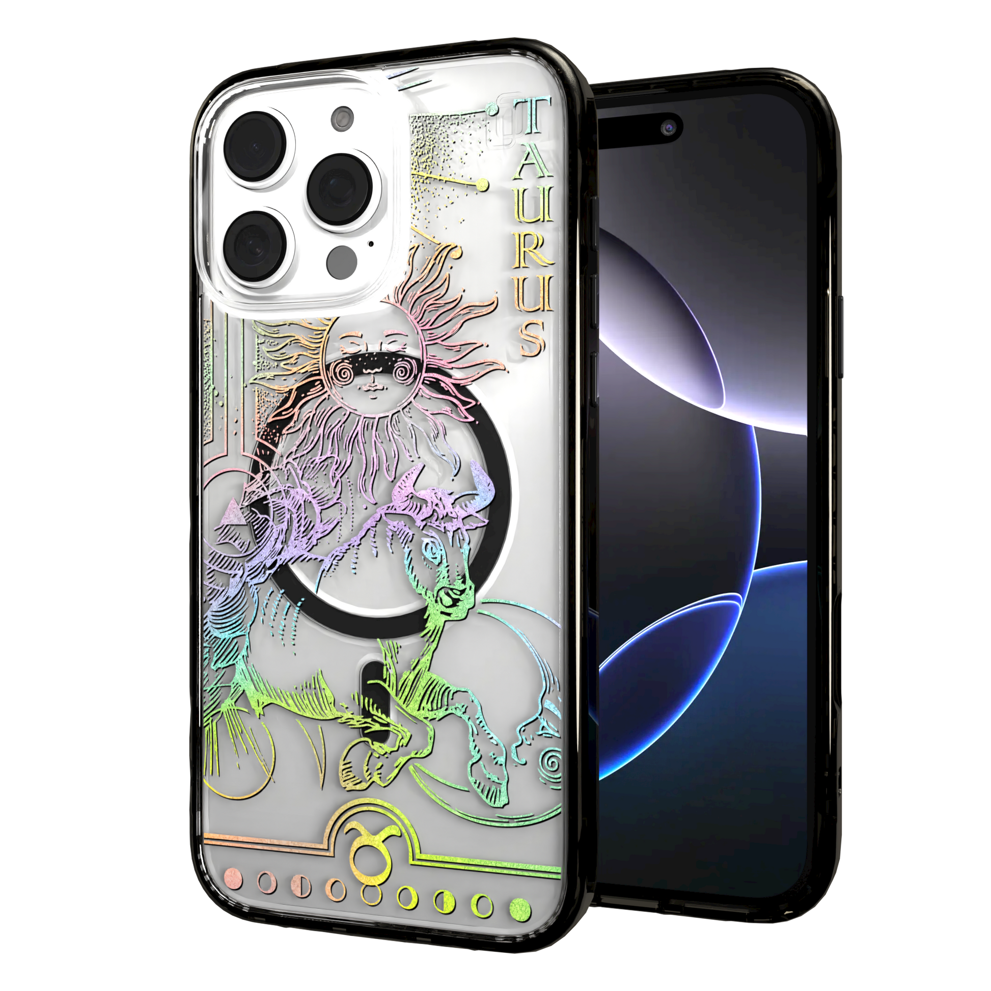 iPhone 16 Series | MagSafe | Zodiac Collection | Taurus Taurus Rainbow / iPhone 16 Pro Max / Black