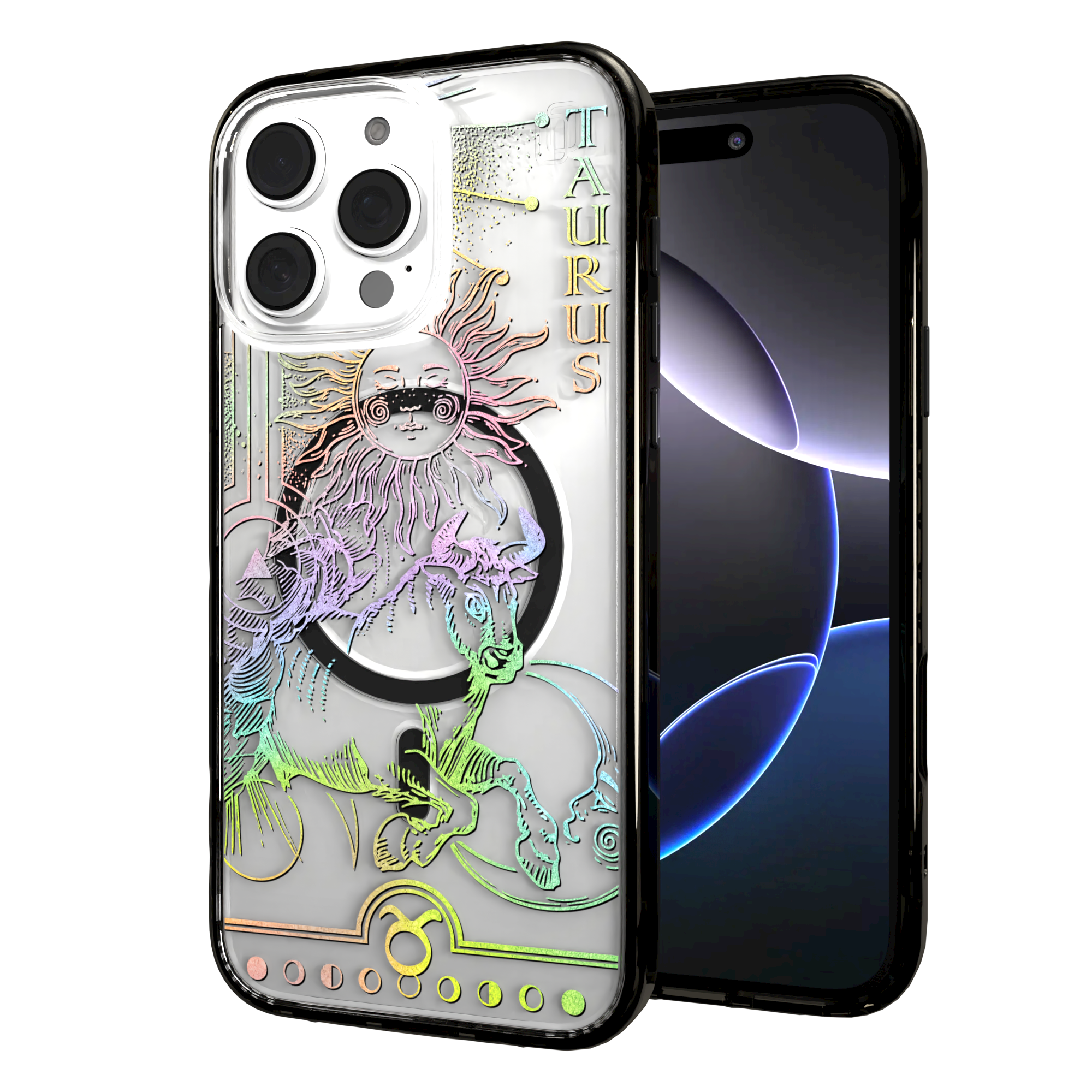 iPhone 16 Series | MagSafe | Zodiac Collection | Taurus Taurus Rainbow / iPhone 16 Pro Max / Black