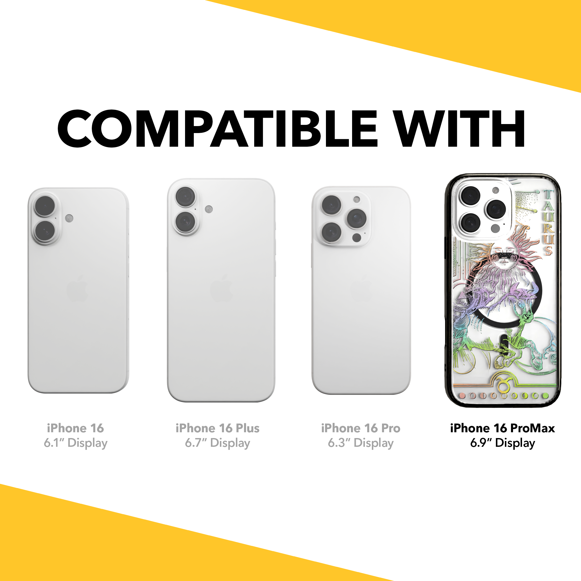 iPhone 16 Series | MagSafe | Zodiac Collection | Taurus Taurus Rainbow / iPhone 16 Pro Max / Black