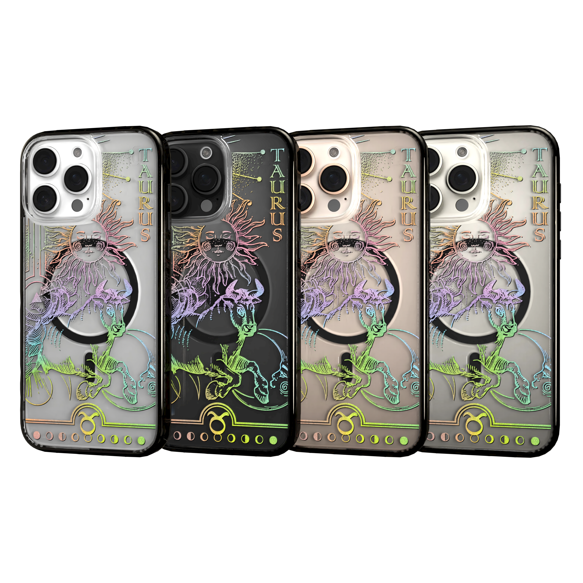 iPhone 16 Series | MagSafe | Zodiac Collection | Taurus Taurus Rainbow / iPhone 16 Pro Max / Black