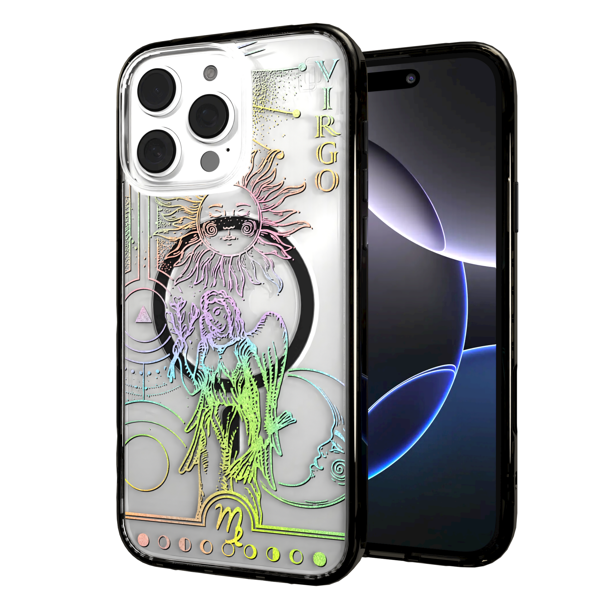 iPhone 16 Series | MagSafe | Zodiac Collection | Virgo Virgo Rainbow / iPhone 16 Pro Max / Black