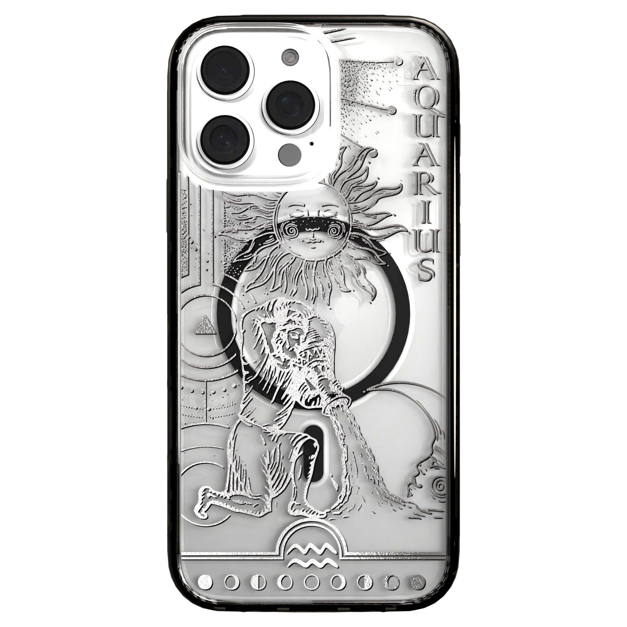 iPhone 16 Series | MagSafe | Zodiac Collection | Aquarius Aquarius Silver / iPhone 16 Pro Max / Black