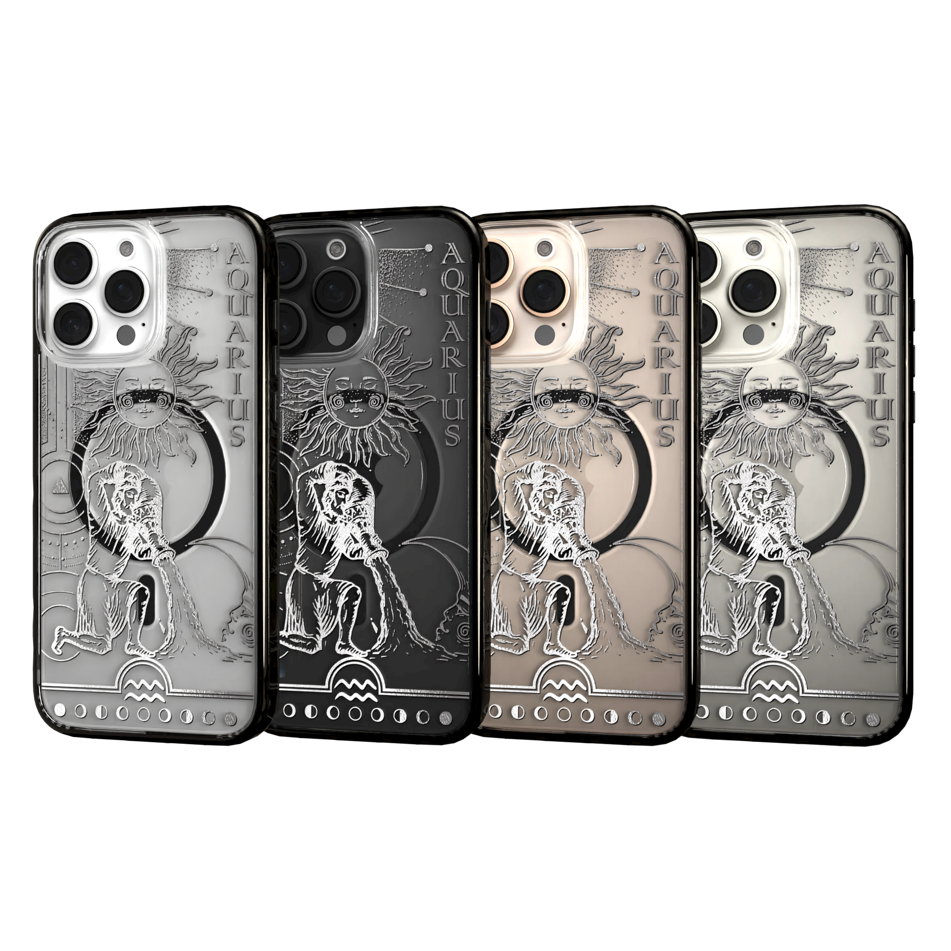 iPhone 16 Series | MagSafe | Zodiac Collection | Aquarius Aquarius Silver / iPhone 16 Pro Max / Black