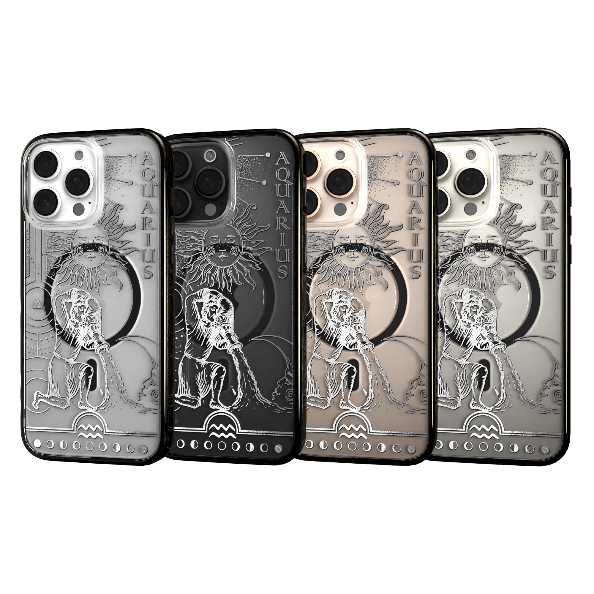 iPhone 16 Series | MagSafe | Zodiac Collection | Aquarius Aquarius Silver / iPhone 16 Pro Max / Black