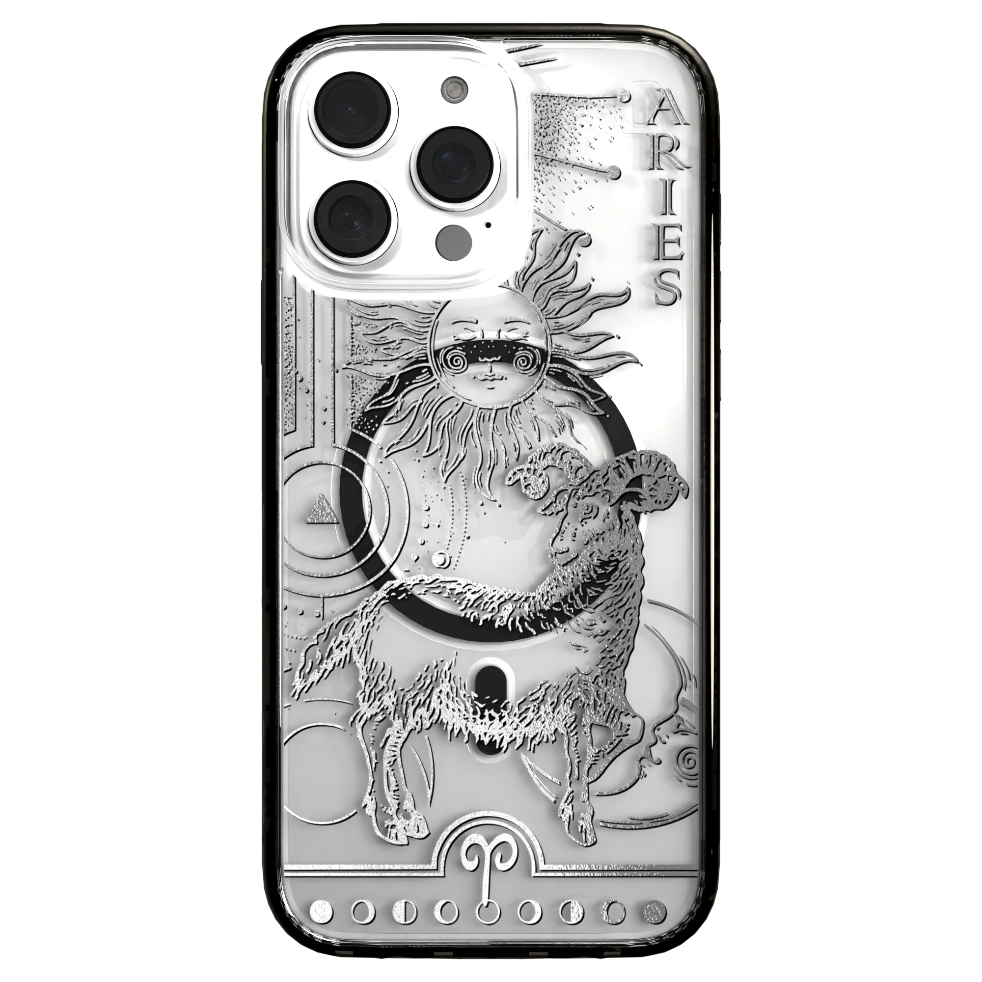 iPhone 16 Series | MagSafe | Zodiac Collection | Aries Aries Silver / iPhone 16 Pro Max / Black