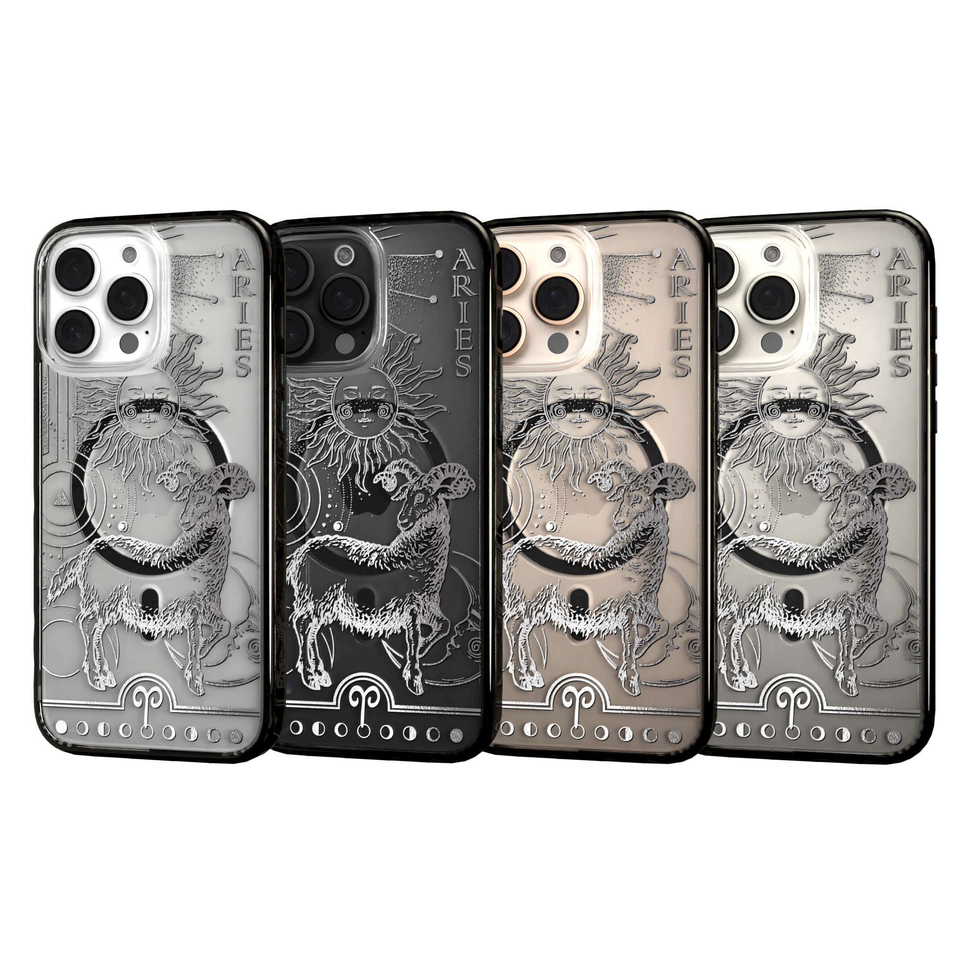 iPhone 16 Series | MagSafe | Zodiac Collection | Aries Aries Silver / iPhone 16 Pro Max / Black