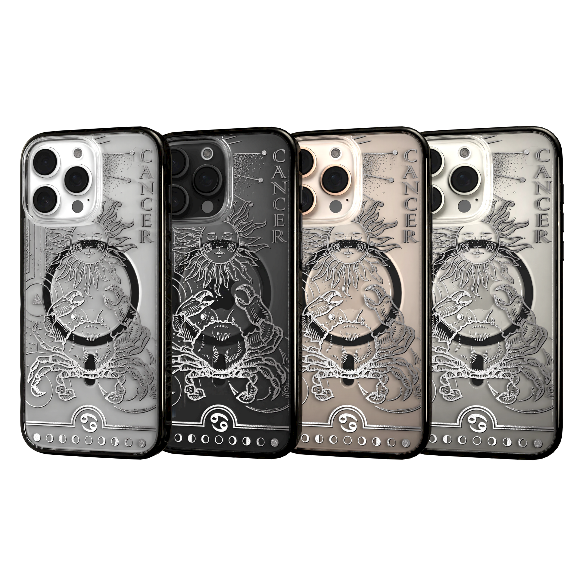 iPhone 16 Series | MagSafe | Zodiac Collection | Cancer Cancer Silver / iPhone 16 Pro Max / Black