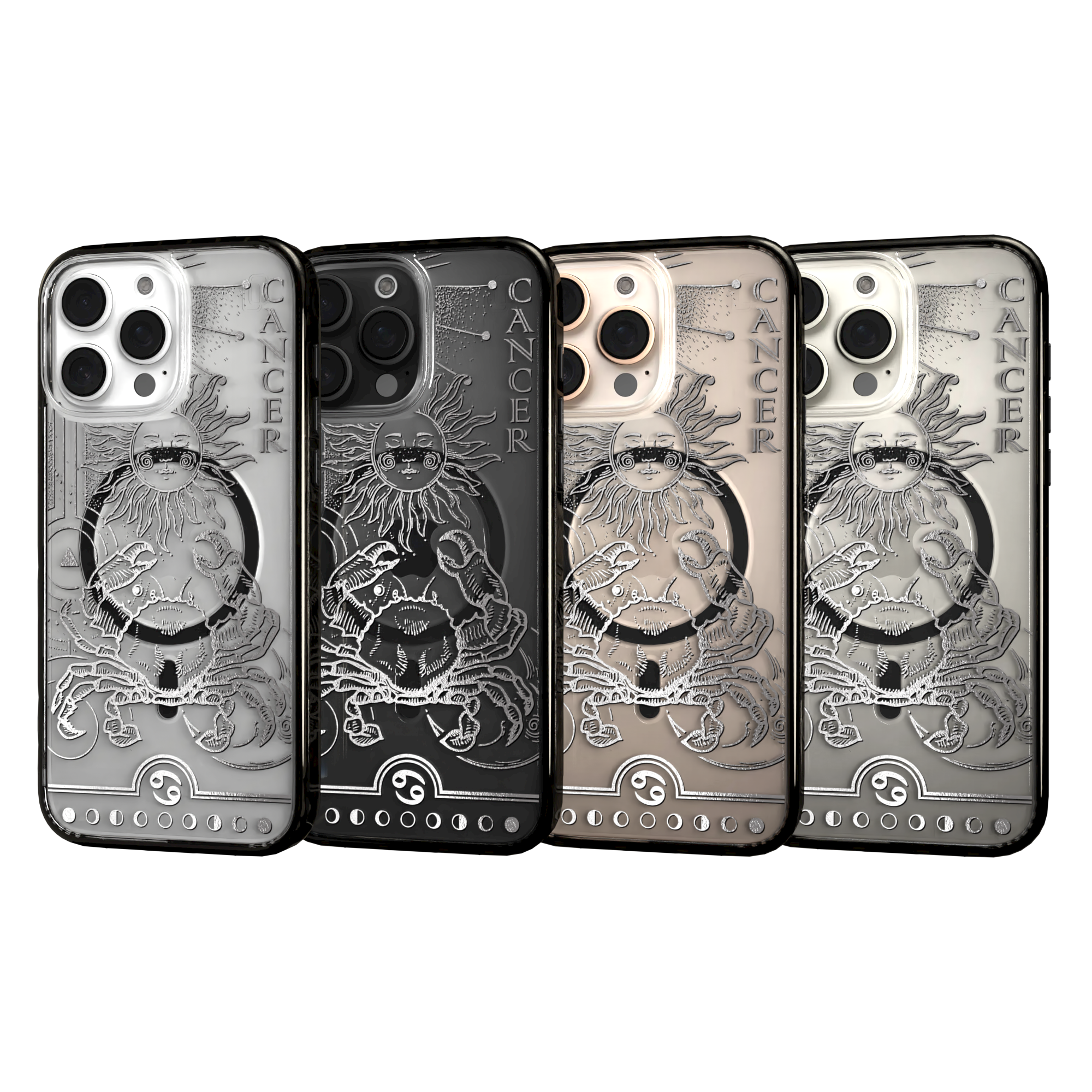 iPhone 16 Series | MagSafe | Zodiac Collection | Cancer Cancer Silver / iPhone 16 Pro Max / Black