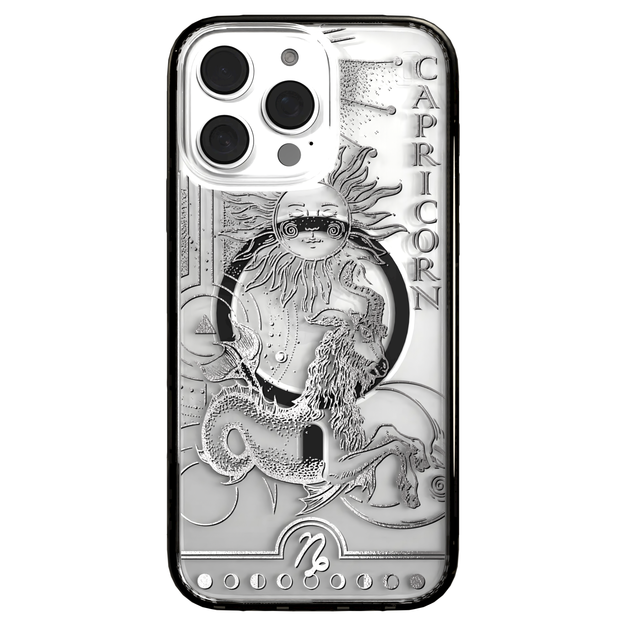 iPhone 16 Series | MagSafe | Zodiac Collection |Capricorn Capricorn Silver / iPhone 16 Pro Max / Black