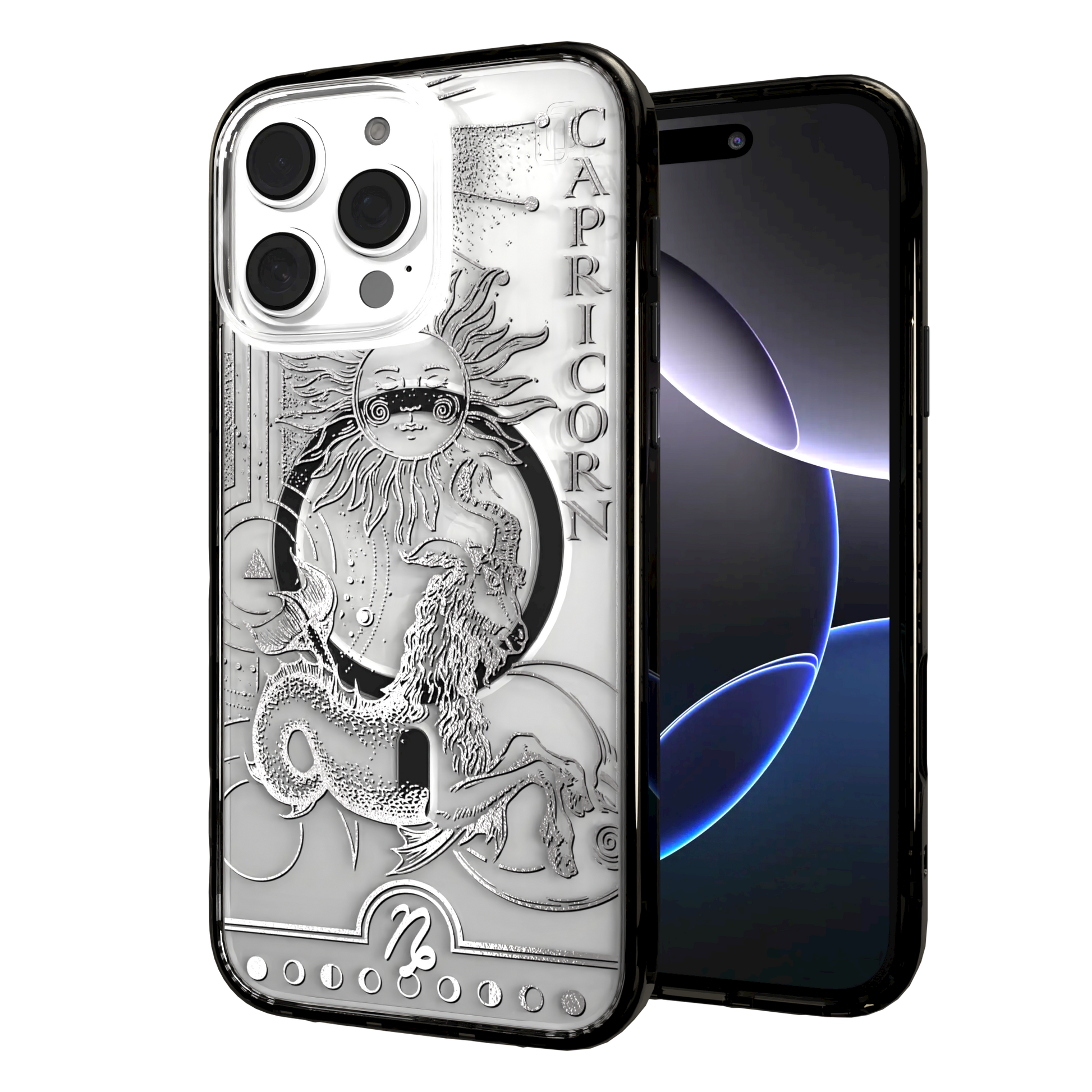 iPhone 16 Series | MagSafe | Zodiac Collection |Capricorn Capricorn Silver / iPhone 16 Pro Max / Black