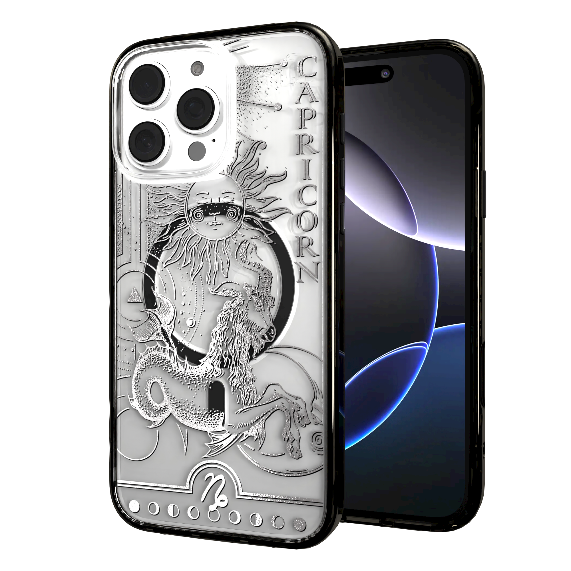 iPhone 16 Series | MagSafe | Zodiac Collection |Capricorn Capricorn Silver / iPhone 16 Pro Max / Black