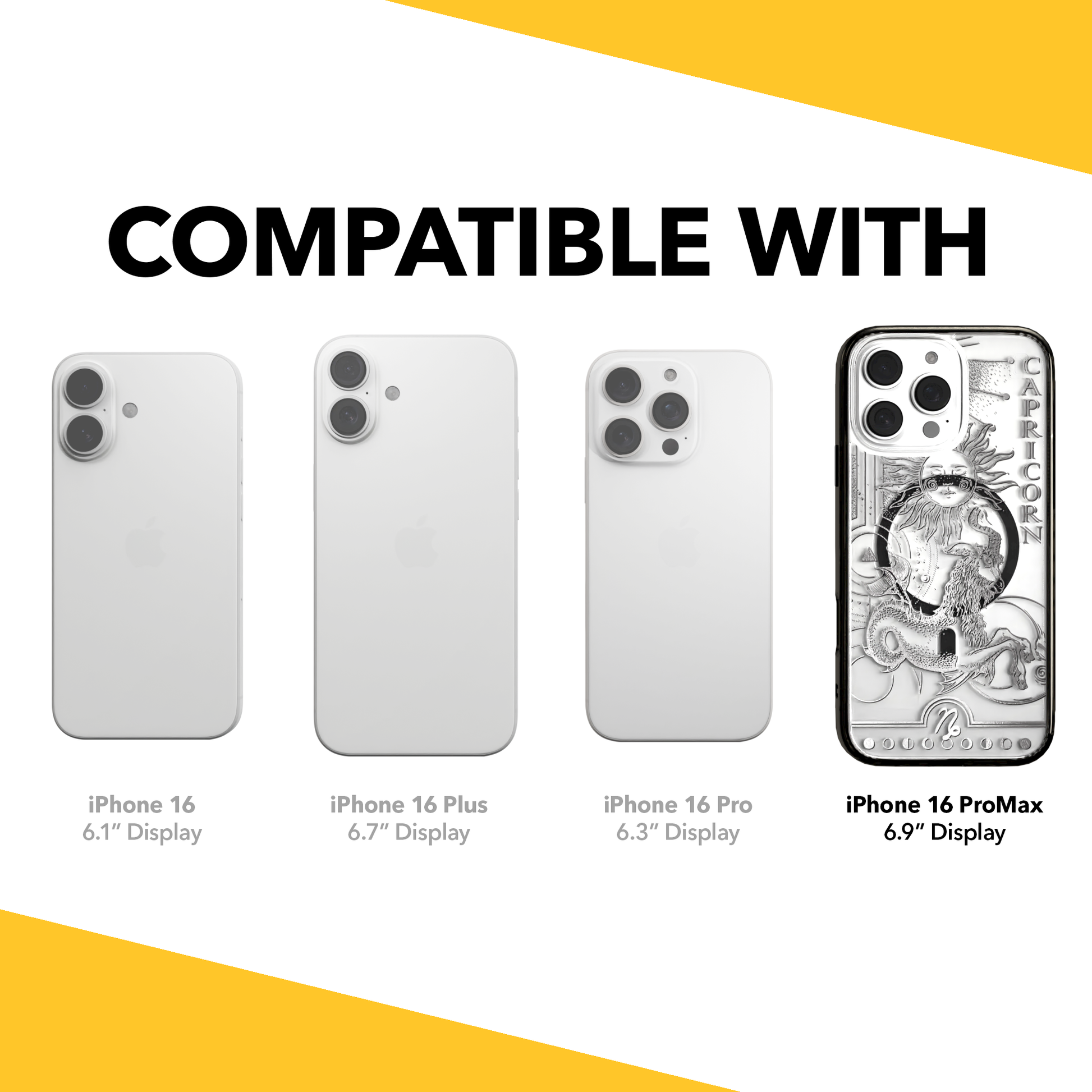 iPhone 16 Series | MagSafe | Zodiac Collection |Capricorn Capricorn Silver / iPhone 16 Pro Max / Black