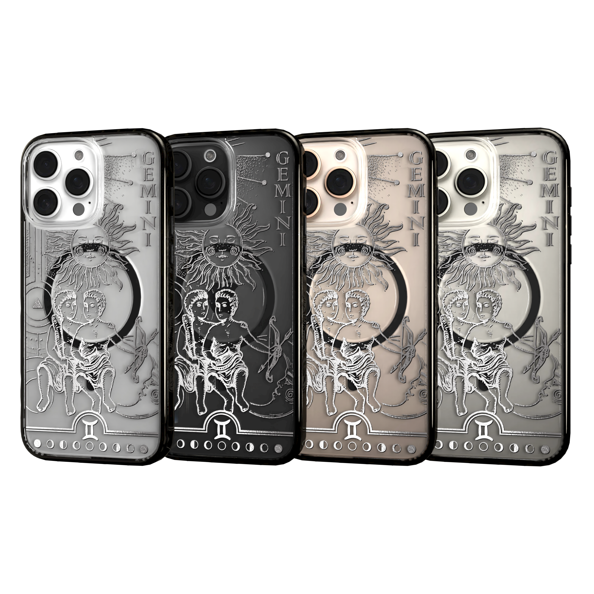 iPhone 16 Series | MagSafe | Zodiac Collection | Gemini Gemini Silver / iPhone 16 Pro Max / Black