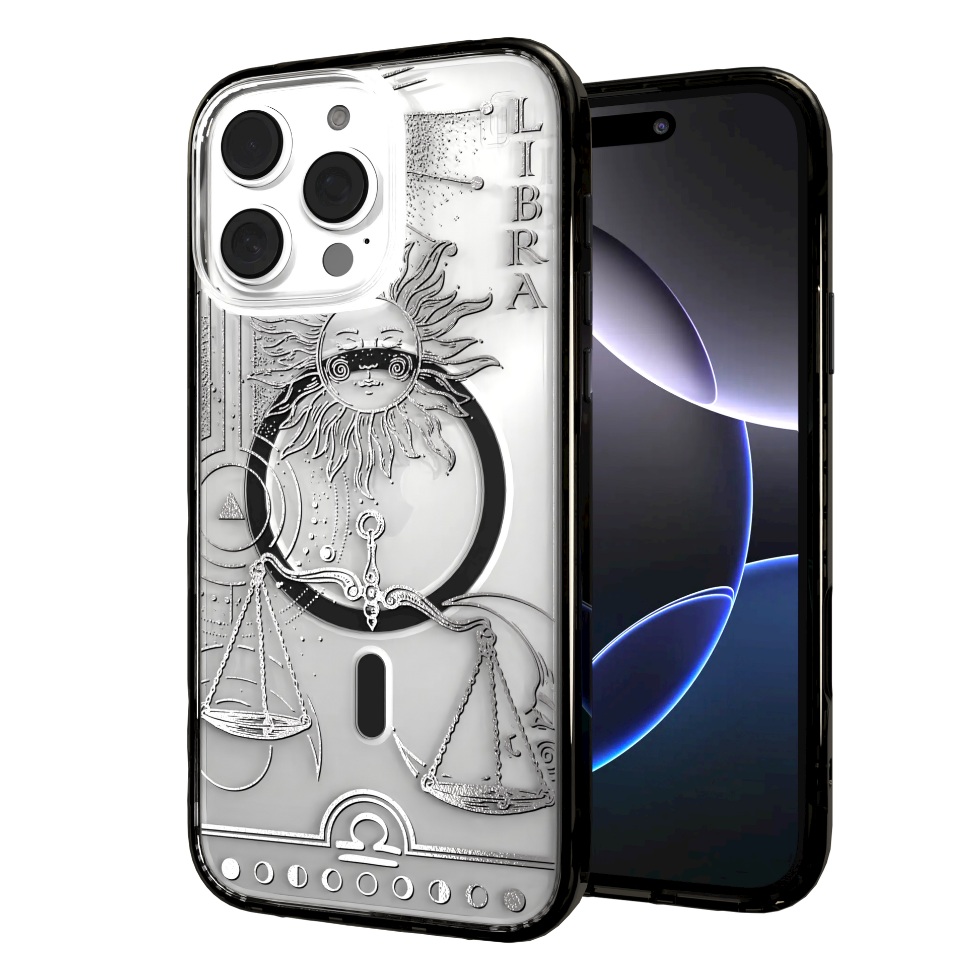 iPhone 16 Series | MagSafe | Zodiac Collection | Libra Libra Silver / iPhone 16 Pro Max / Black
