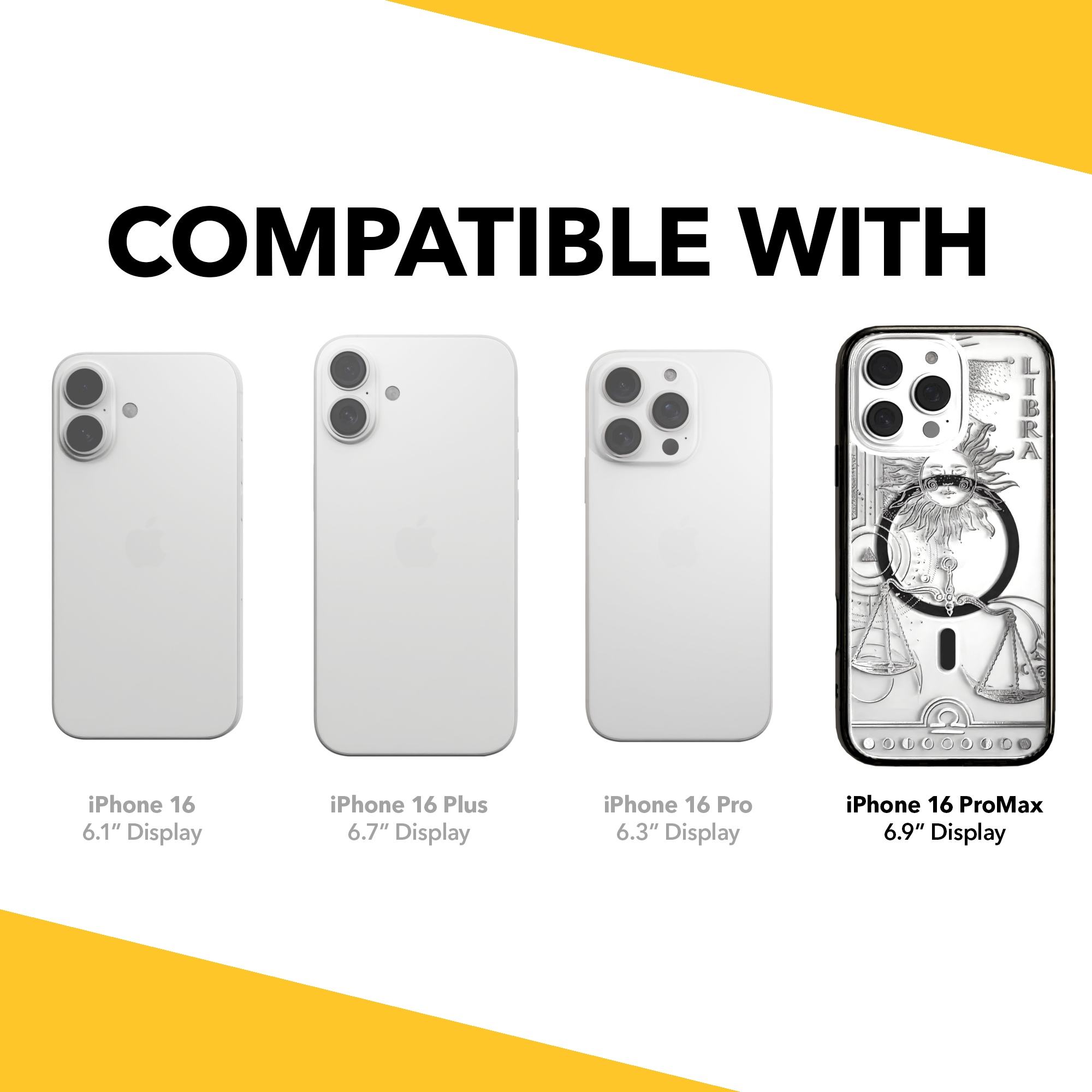 iPhone 16 Series | MagSafe | Zodiac Collection | Libra Libra Silver / iPhone 16 Pro Max / Black