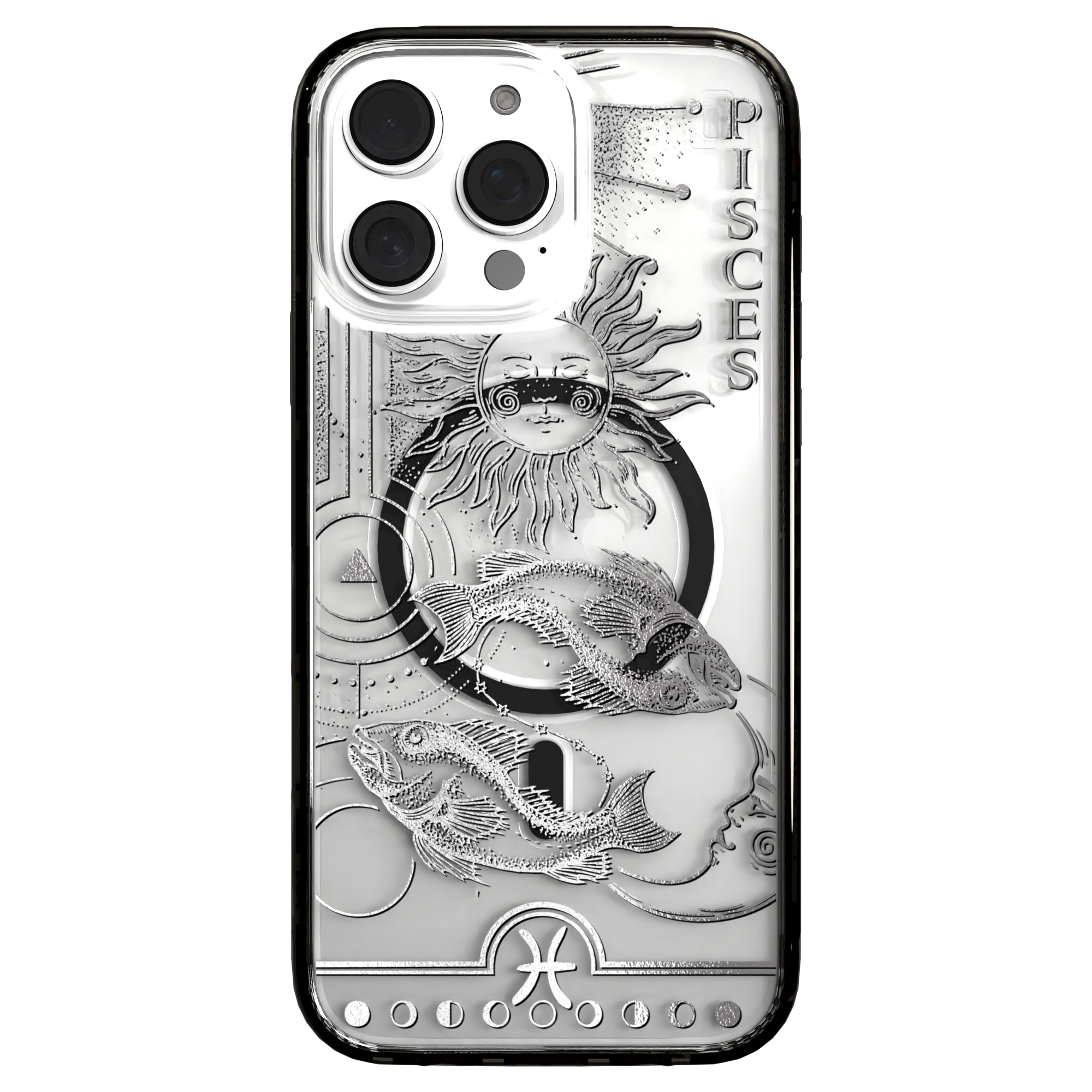 iPhone 16 Series | MagSafe | Zodiac Collection | Pisces Pisces Silver / iPhone 16 Pro Max / Black