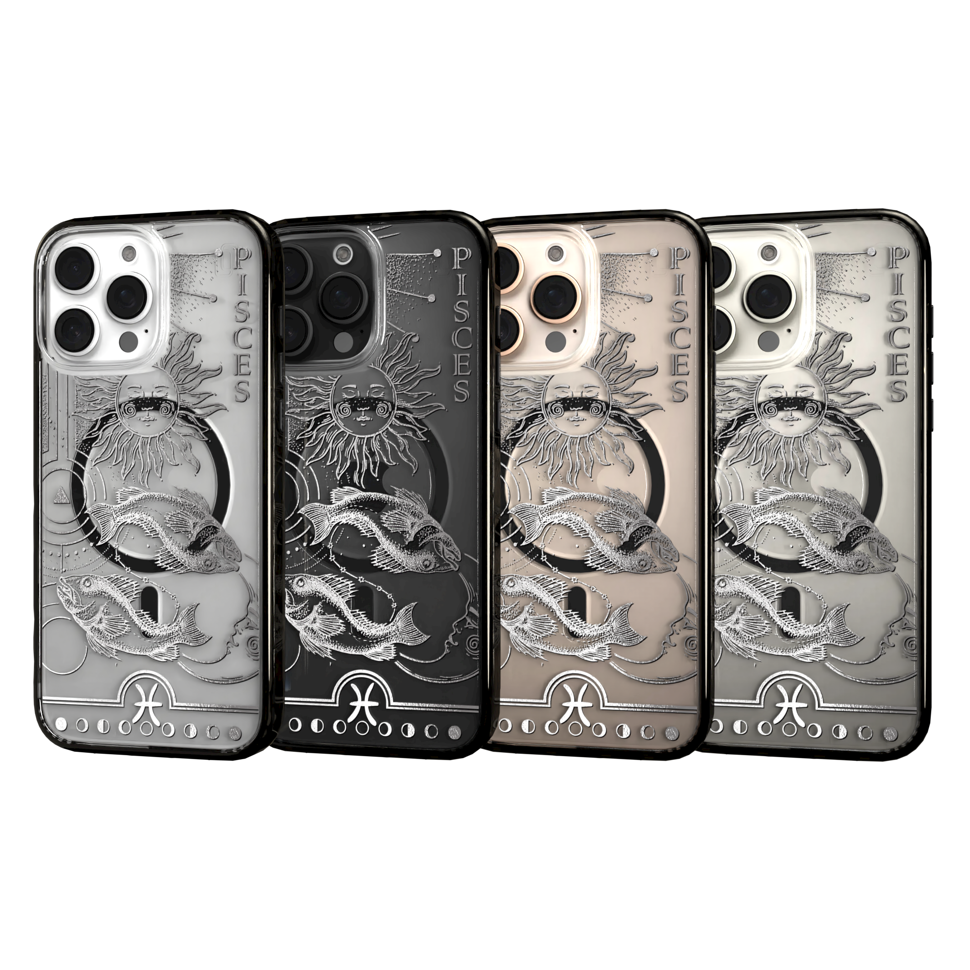 iPhone 16 Series | MagSafe | Zodiac Collection | Pisces Pisces Silver / iPhone 16 Pro Max / Black