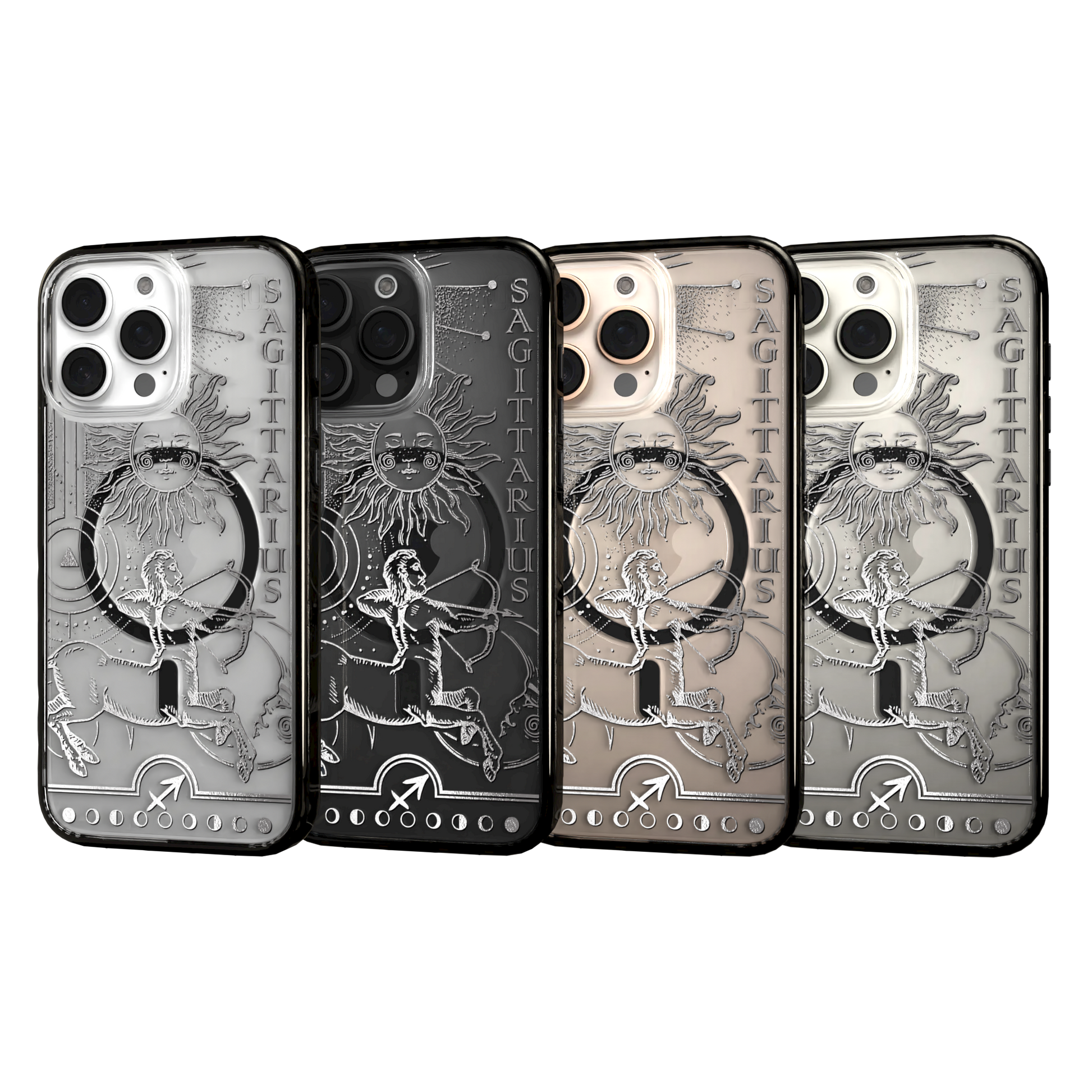 iPhone 16 Series | MagSafe | Zodiac Collection | Sagitarius Sagittarius Silver / iPhone 16 Pro Max / Black