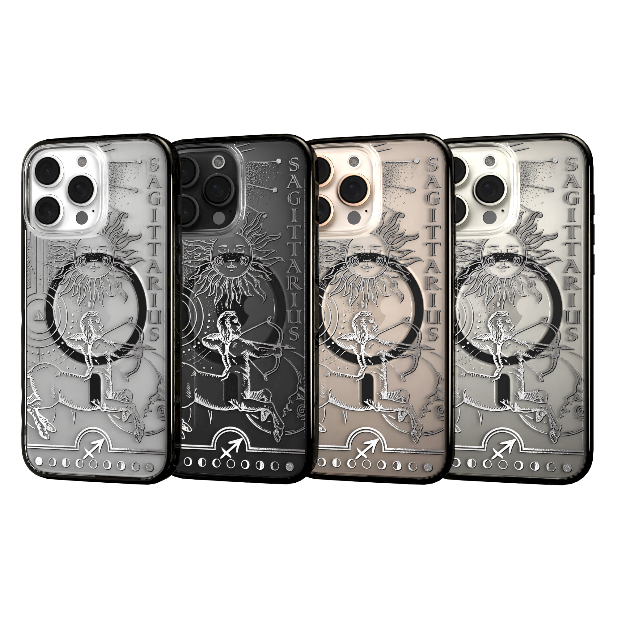 iPhone 16 Series | MagSafe | Zodiac Collection | Sagitarius Sagittarius Silver / iPhone 16 Pro Max / Black
