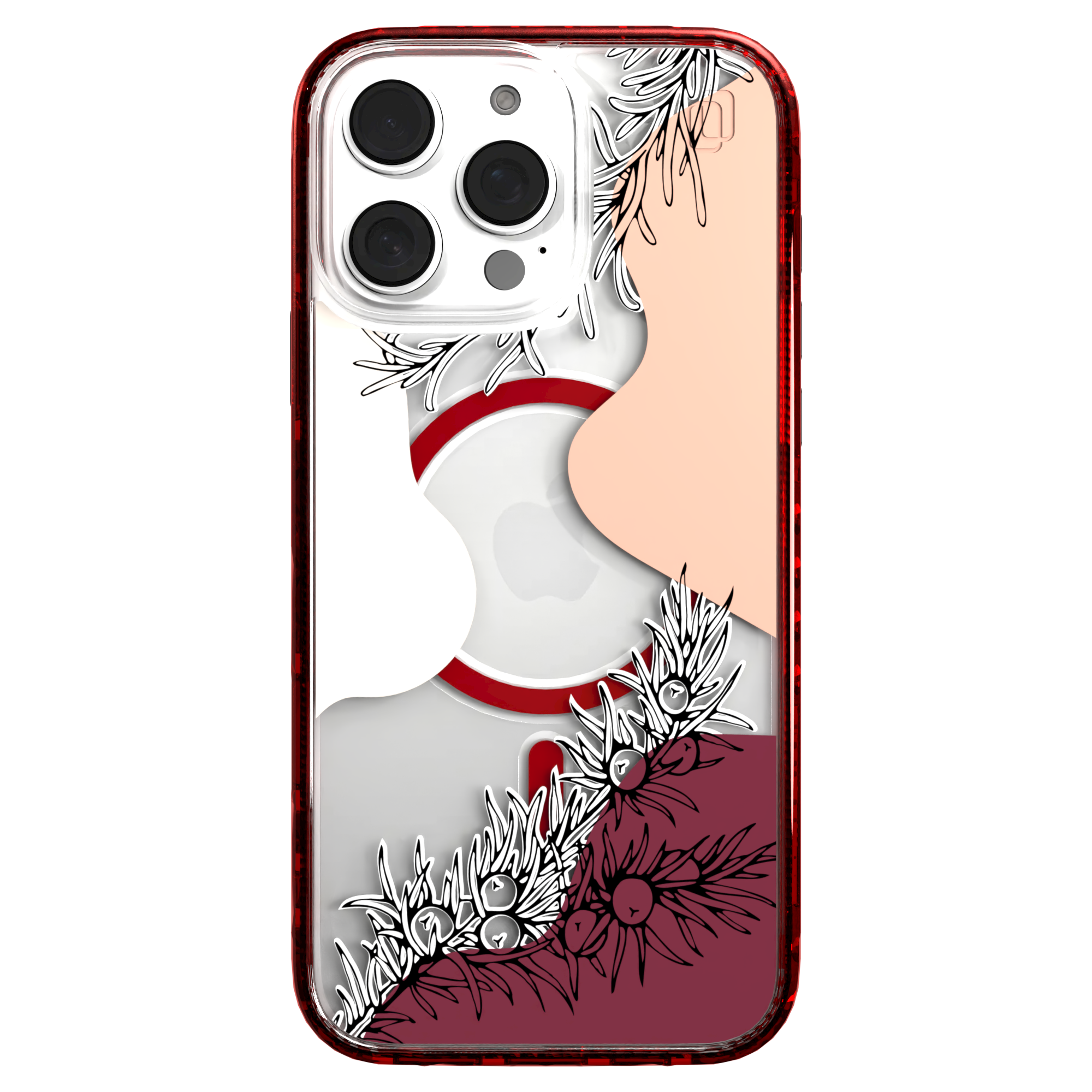 iPhone 16 Series | MagSafe | Botanical Fusion Abstract Case | Red Summer Skies