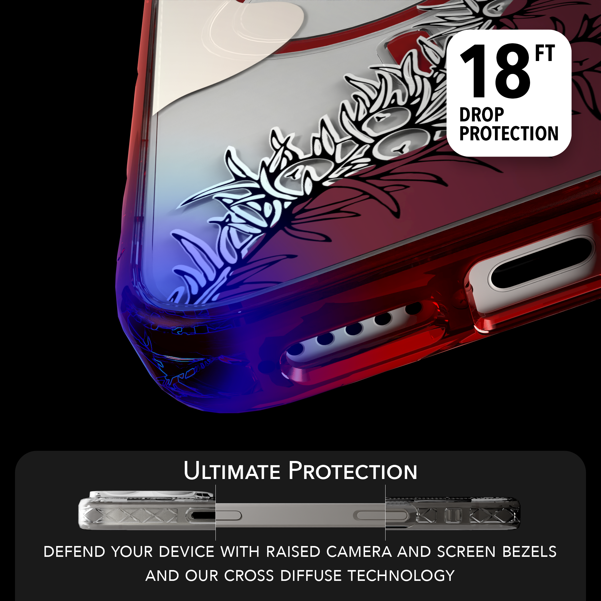 iPhone 16 Series | MagSafe | Botanical Fusion Abstract Case | Red Summer Skies Summer / iPhone 16 Pro Max / Red
