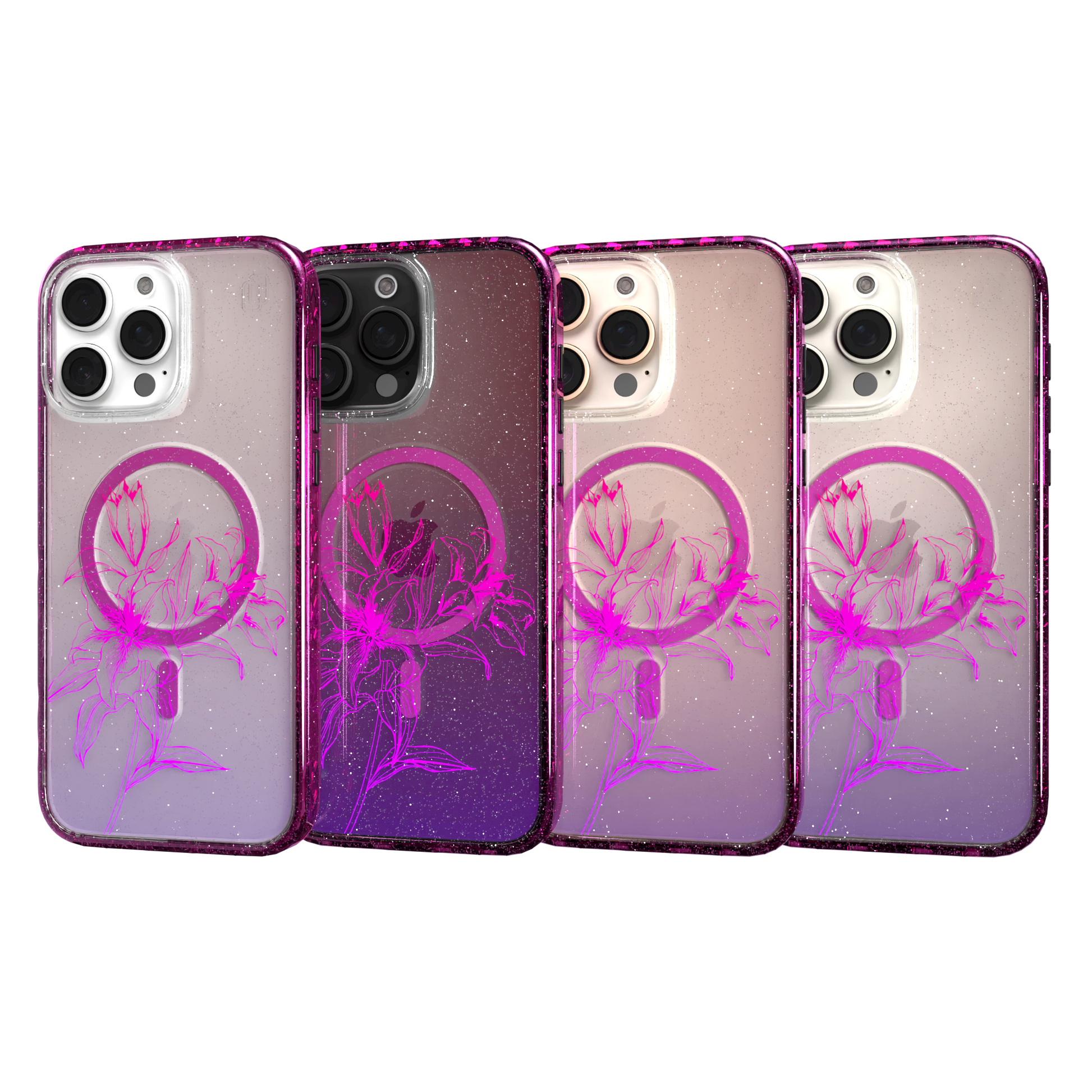 iPhone 16 Series | MagSafe | Ombre Bouquet Case Collection | Pink & Purple Prism Pink Prism / iPhone 16 Pro Max / Red
