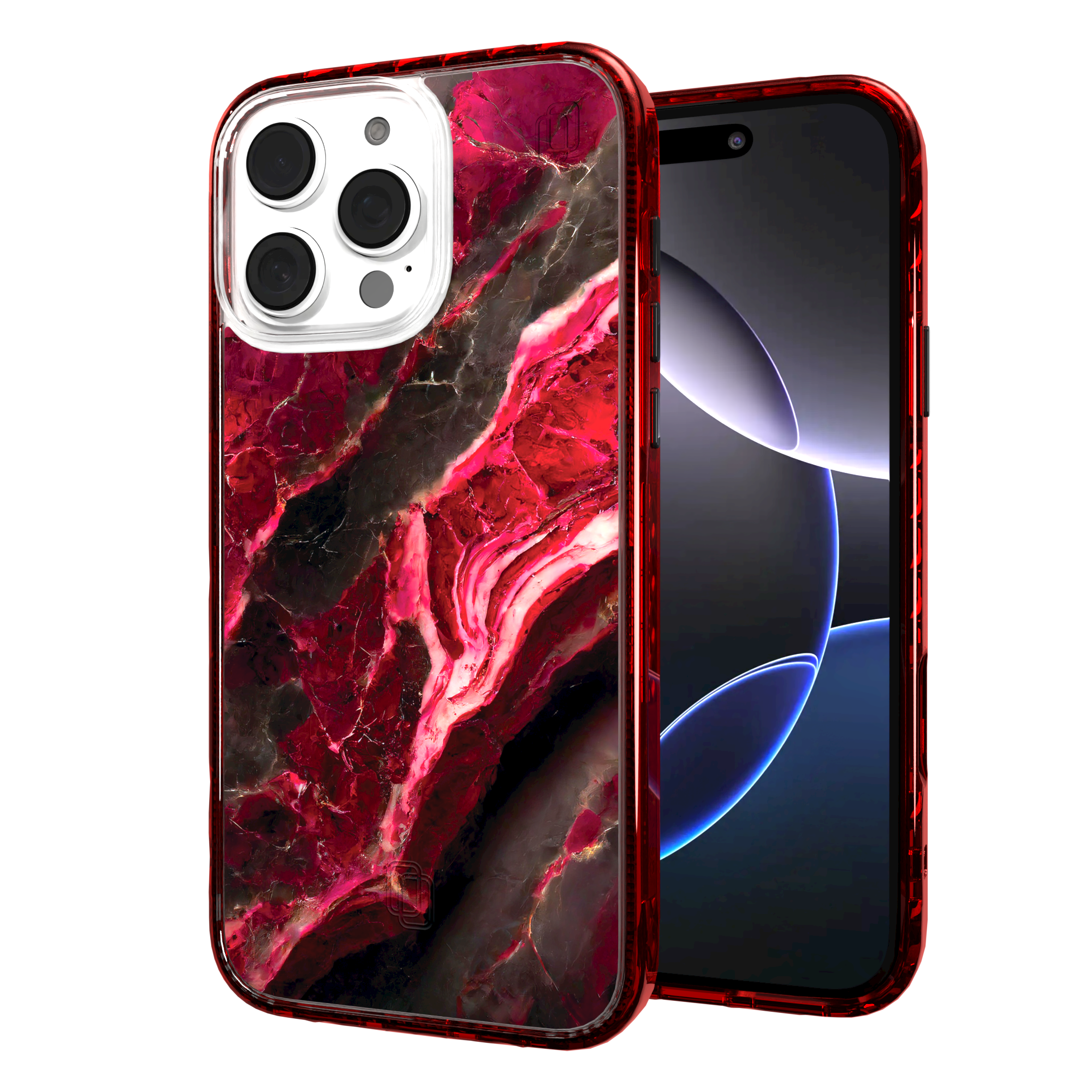 iPhone 16 Series | MagSafe | Stone Beauty Case Collection | Morning Sun Red Marble