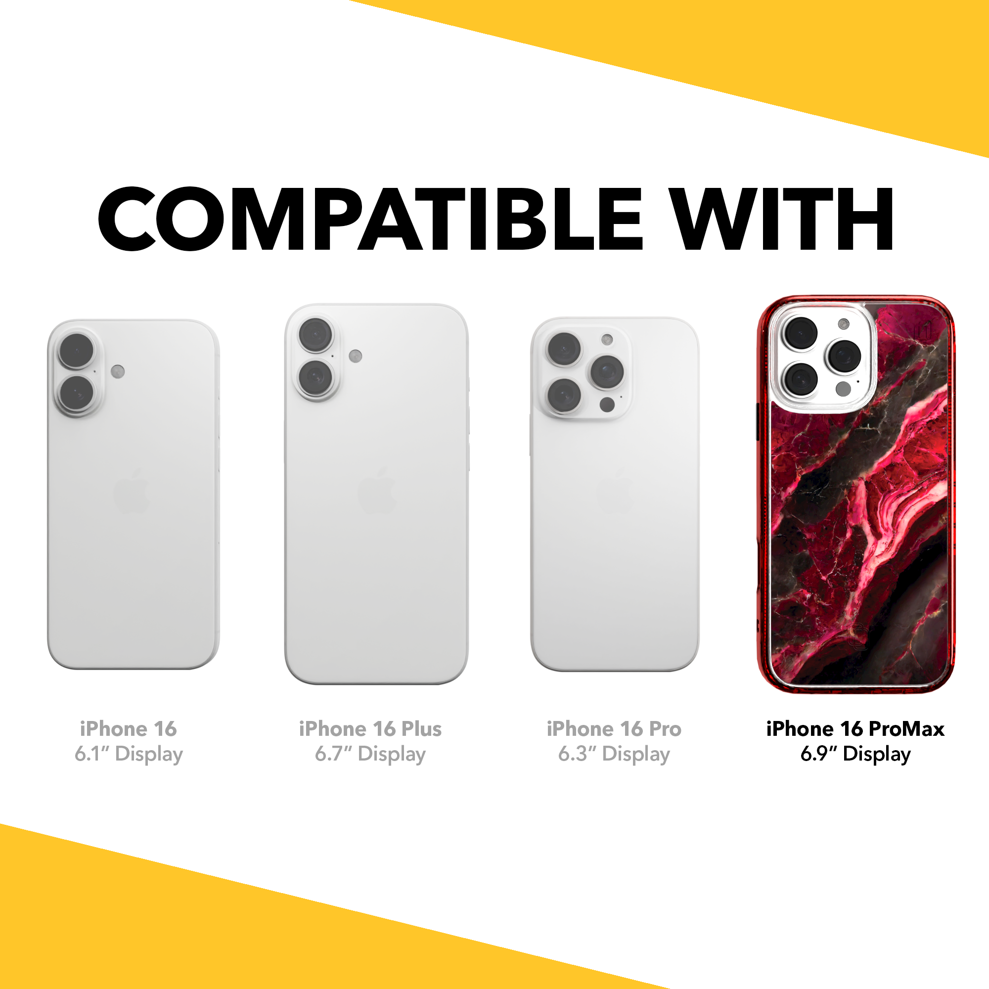 iPhone 16 Series | MagSafe | Stone Beauty Case Collection | Morning Sun Red Marble Morning Sun / iPhone 16 Pro Max / Red