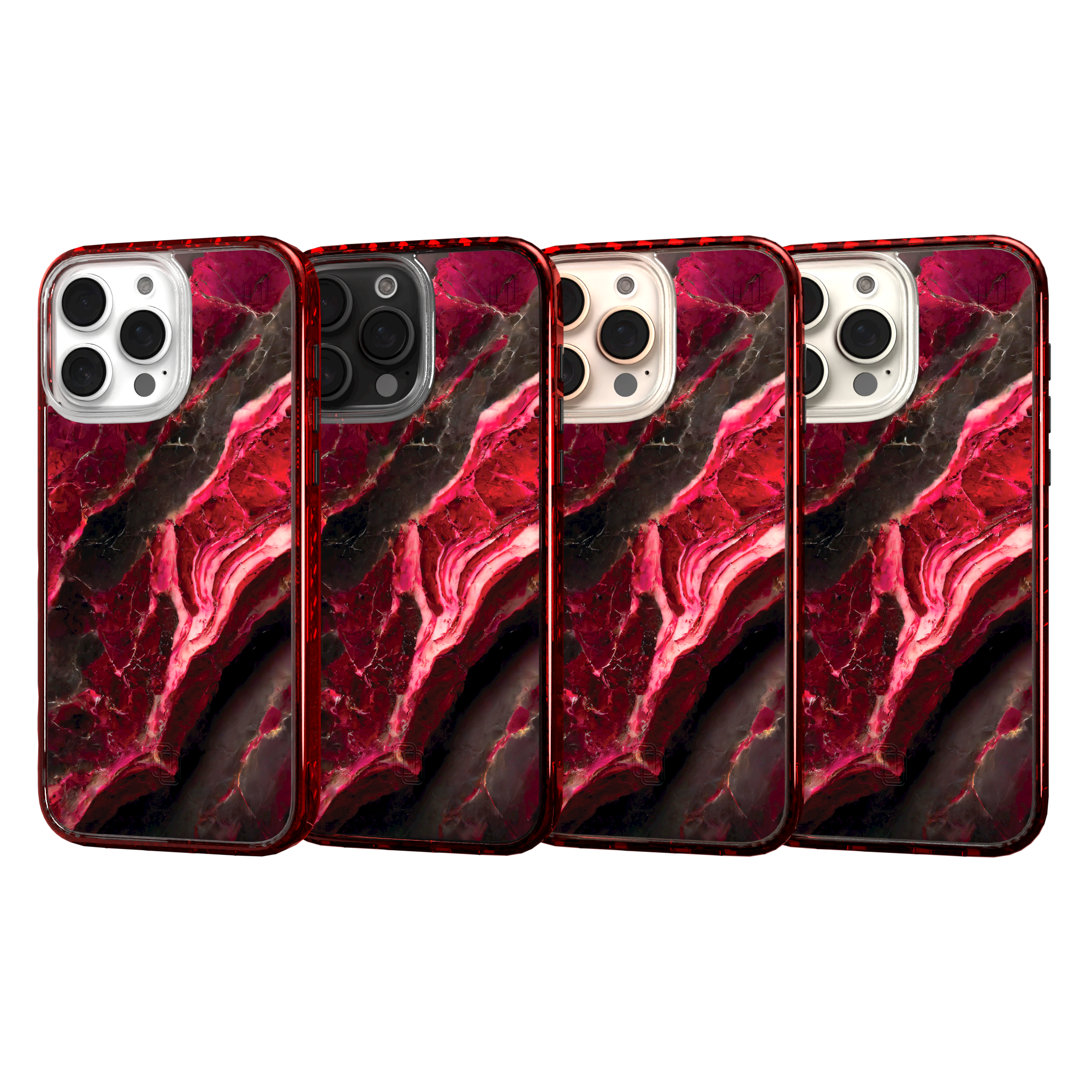 iPhone 16 Series | MagSafe | Stone Beauty Case Collection | Morning Sun Red Marble