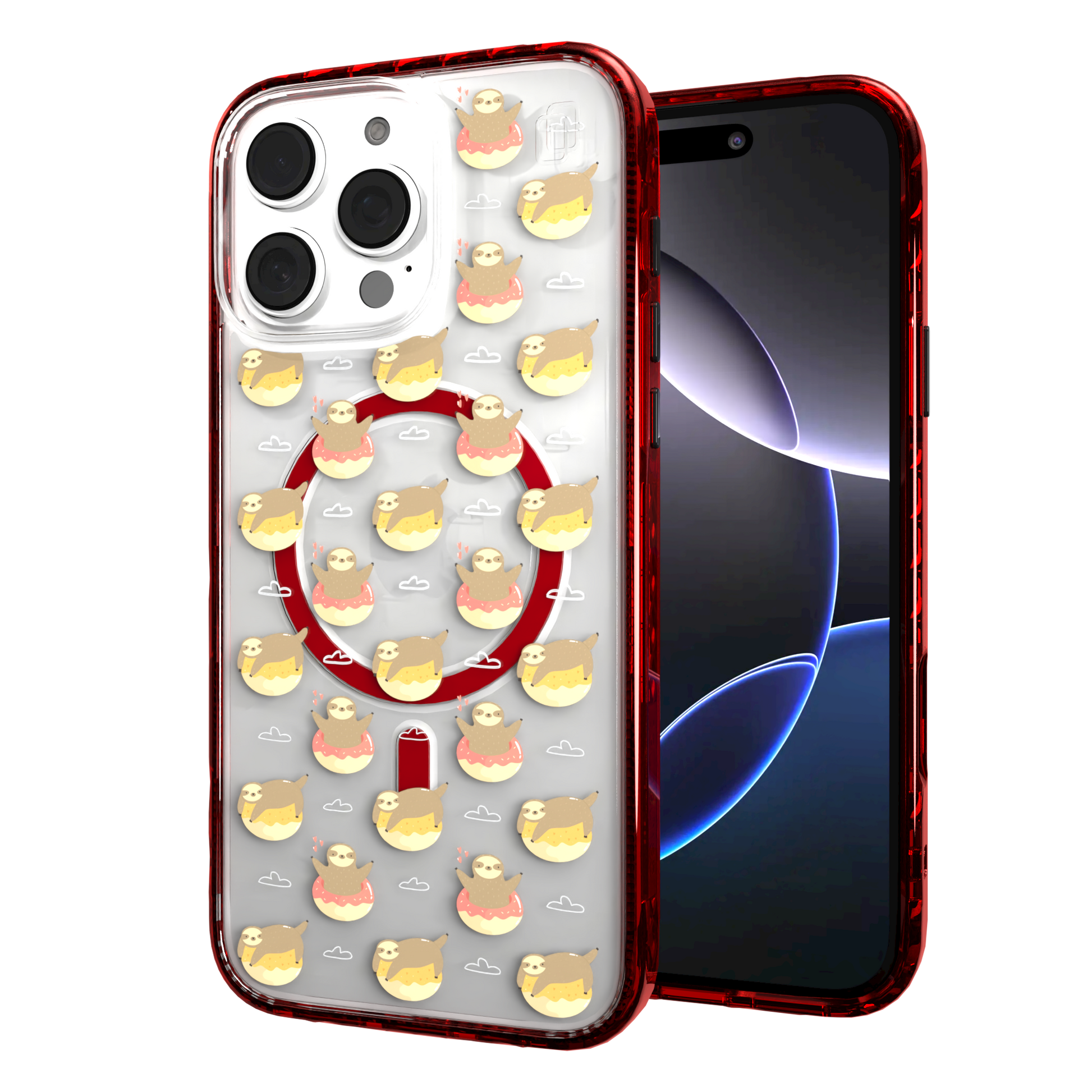 iPhone 16 Series | MagSafe | Sloth Case Collection | Dreamy Sloth Dreamy Sloth / iPhone 16 Pro Max / Red