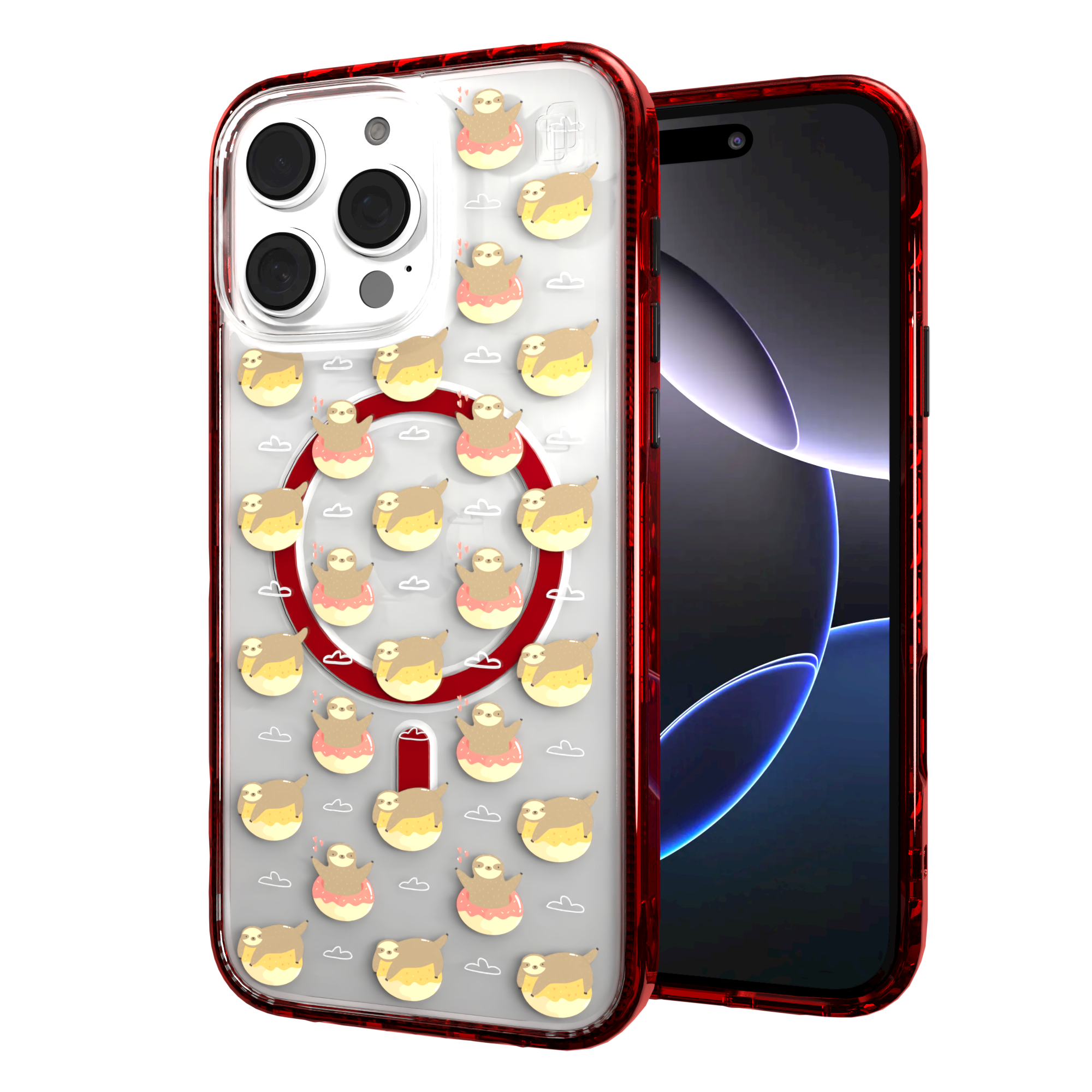 iPhone 16 Series | MagSafe | Sloth Case Collection | Dreamy Sloth Dreamy Sloth / iPhone 16 Pro Max / Red