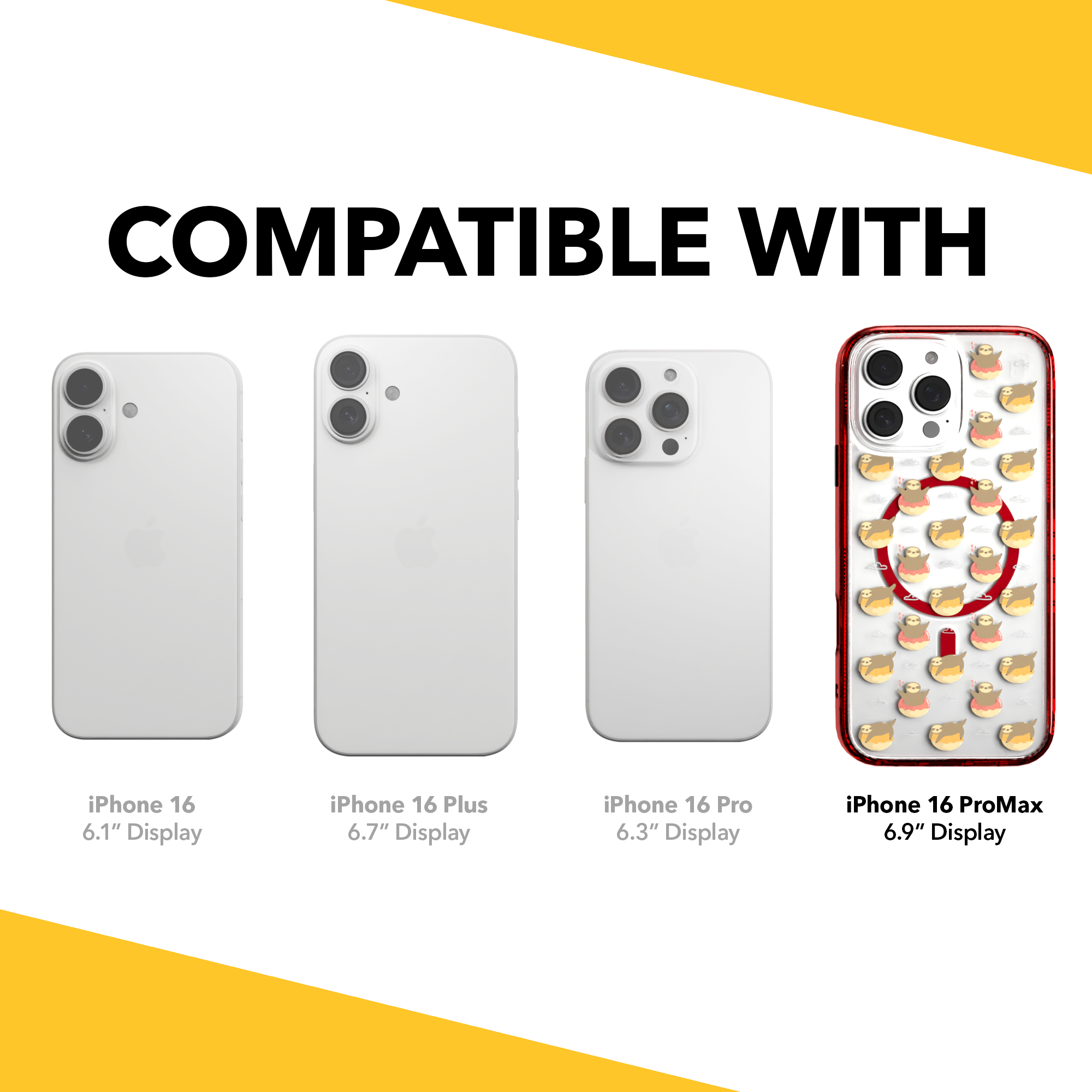 iPhone 16 Series | MagSafe | Sloth Case Collection | Dreamy Sloth Dreamy Sloth / iPhone 16 Pro Max / Red