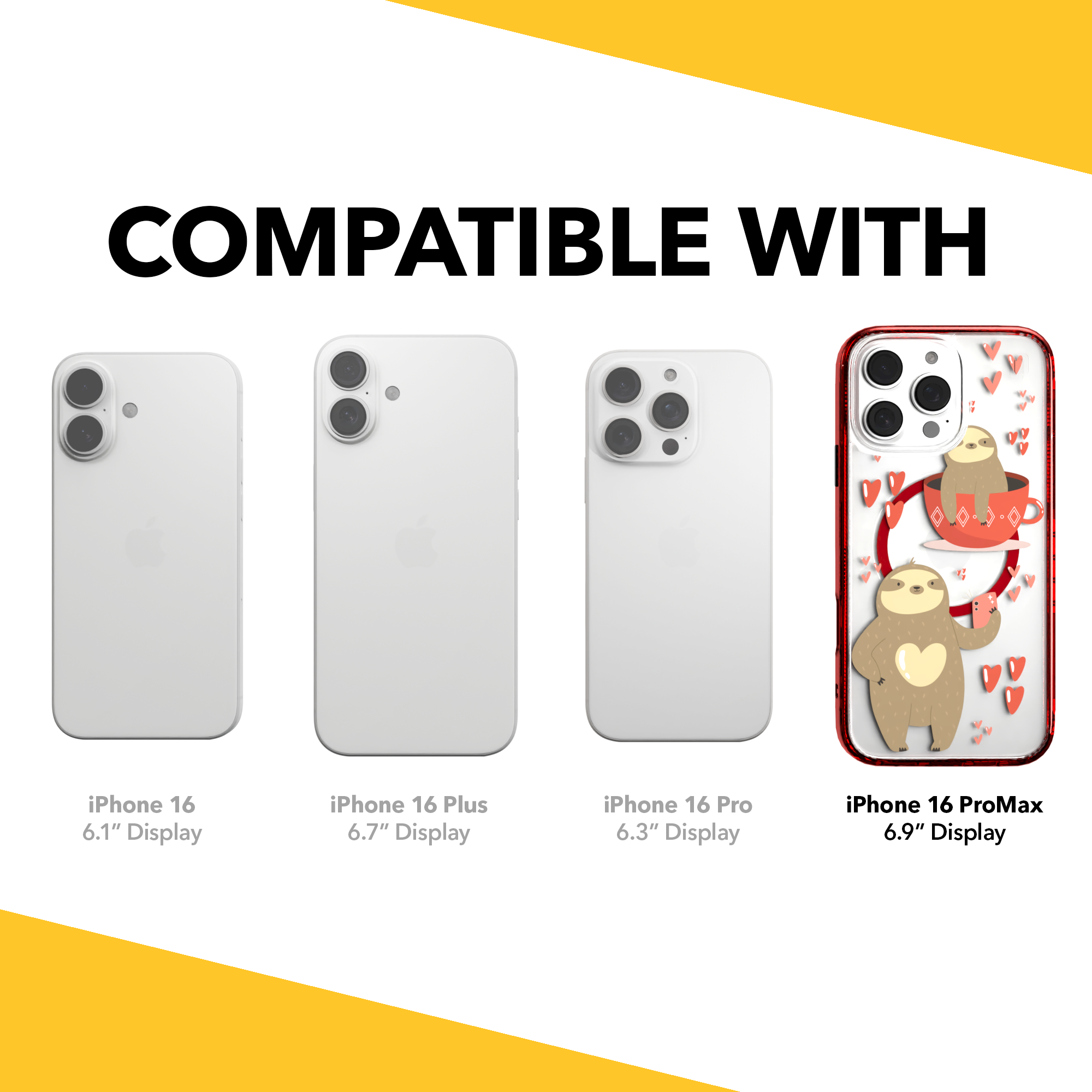 iPhone 16 Series | MagSafe | Sloth Case Collection | Sloths In Love Sloth Haven / iPhone 16 Pro Max / Red
