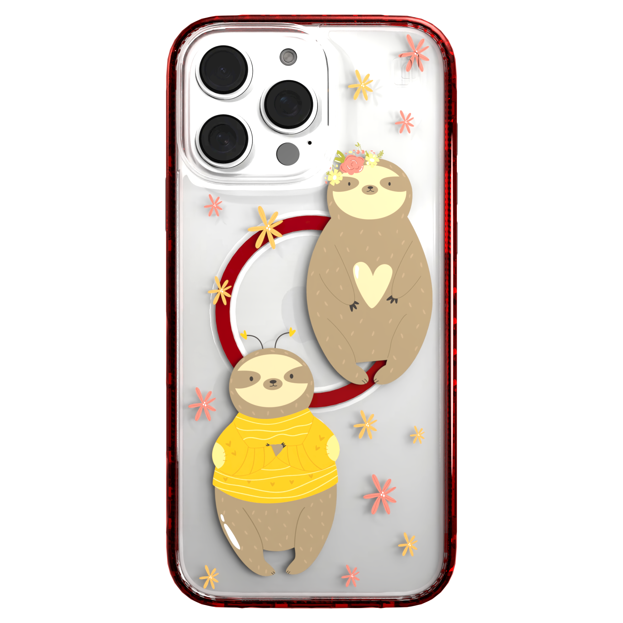 iPhone 16 Series | MagSafe | Sloth Case Collection | Lazy Sloths Lazy Sloth / iPhone 16 Pro Max / Red
