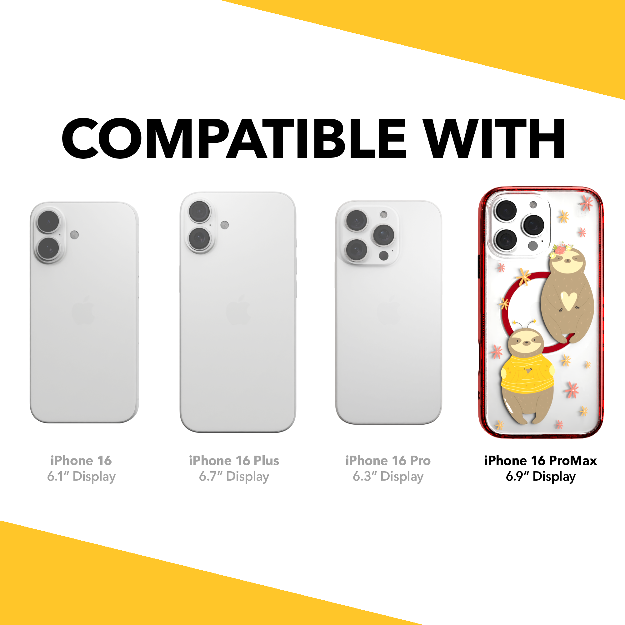 iPhone 16 Series | MagSafe | Sloth Case Collection | Lazy Sloths Lazy Sloth / iPhone 16 Pro Max / Red