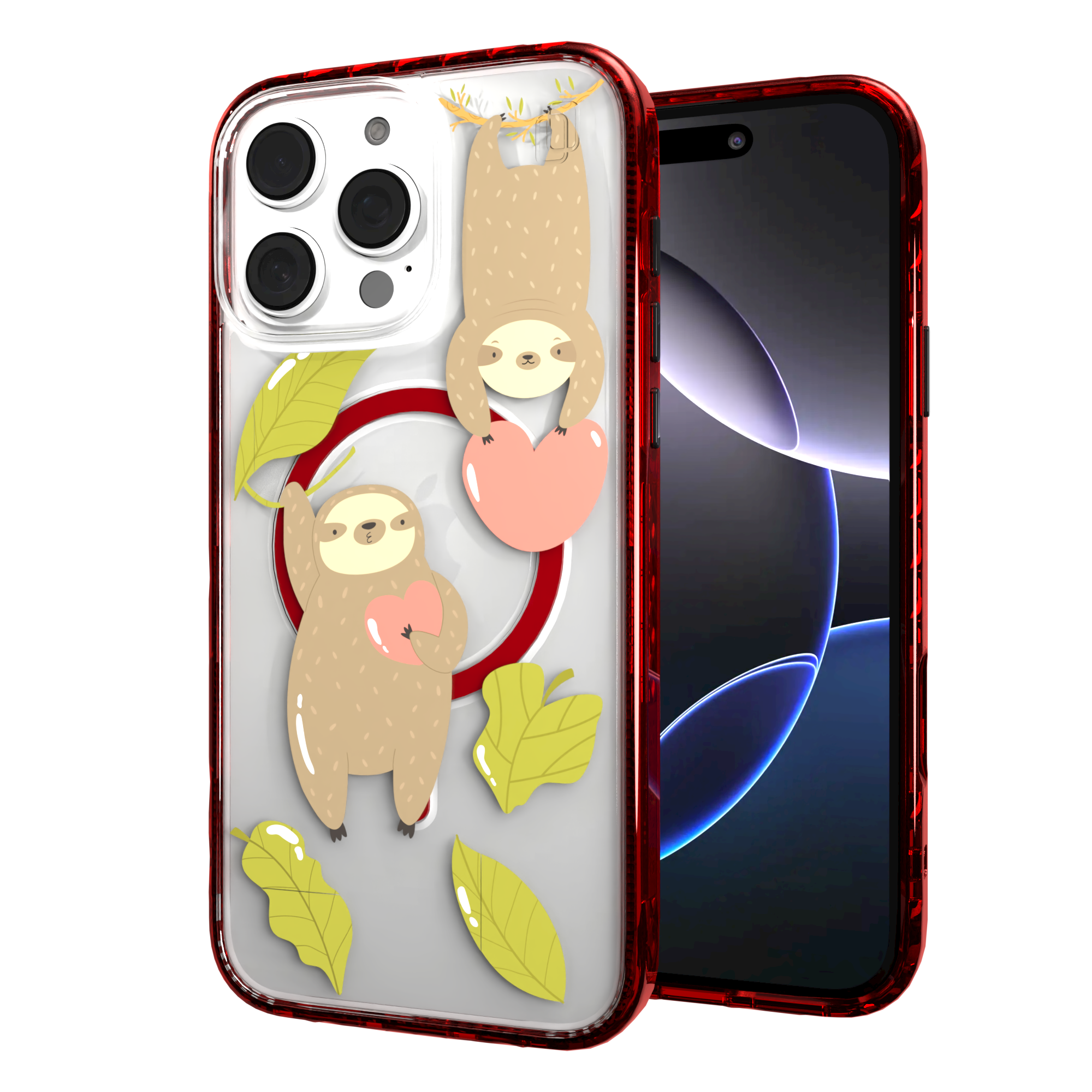 iPhone 16 Series | MagSafe | Sloth Case Collection | Slothy Vibes Slothy Vibes / iPhone 16 Pro Max / Red