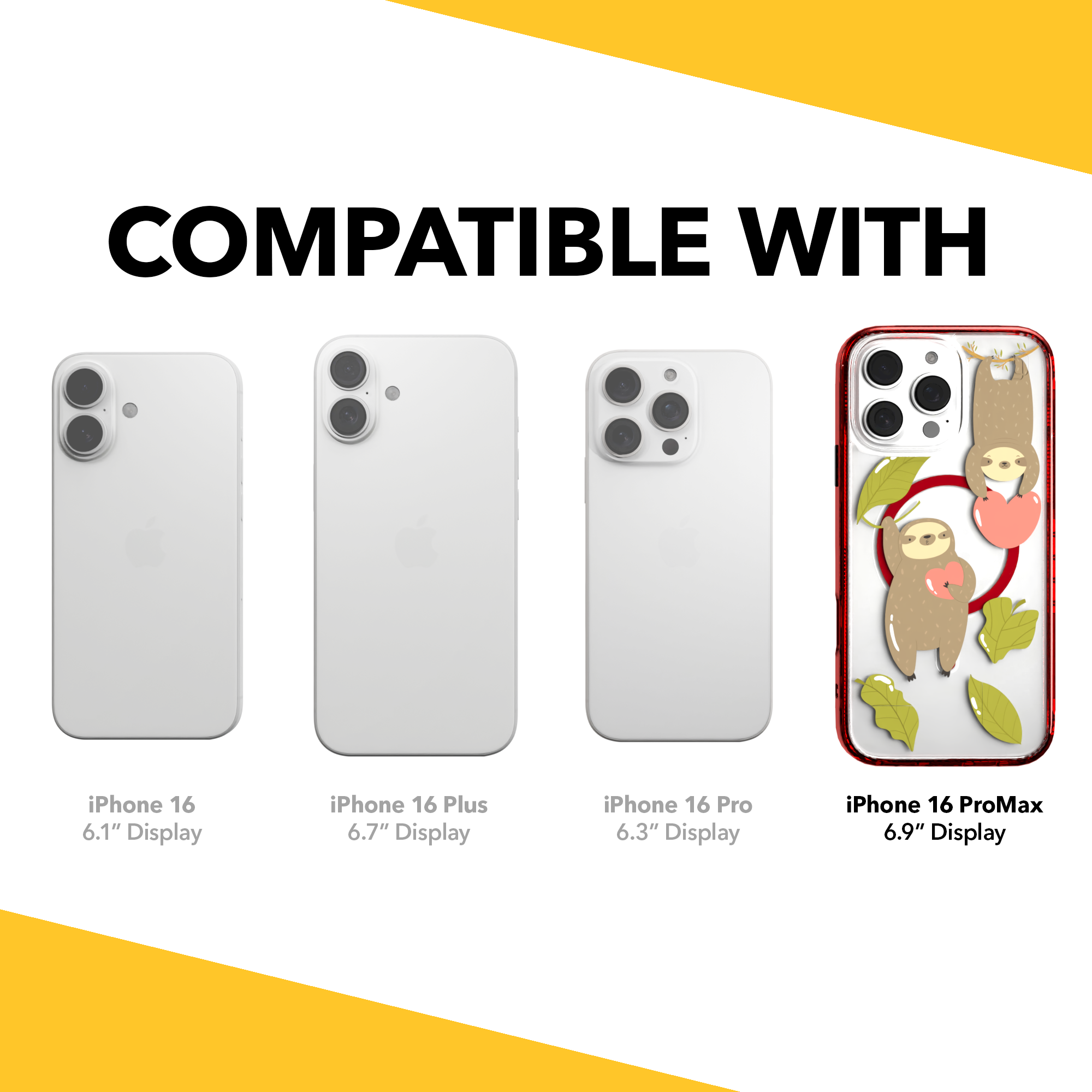 iPhone 16 Series | MagSafe | Sloth Case Collection | Slothy Vibes Slothy Vibes / iPhone 16 Pro Max / Red