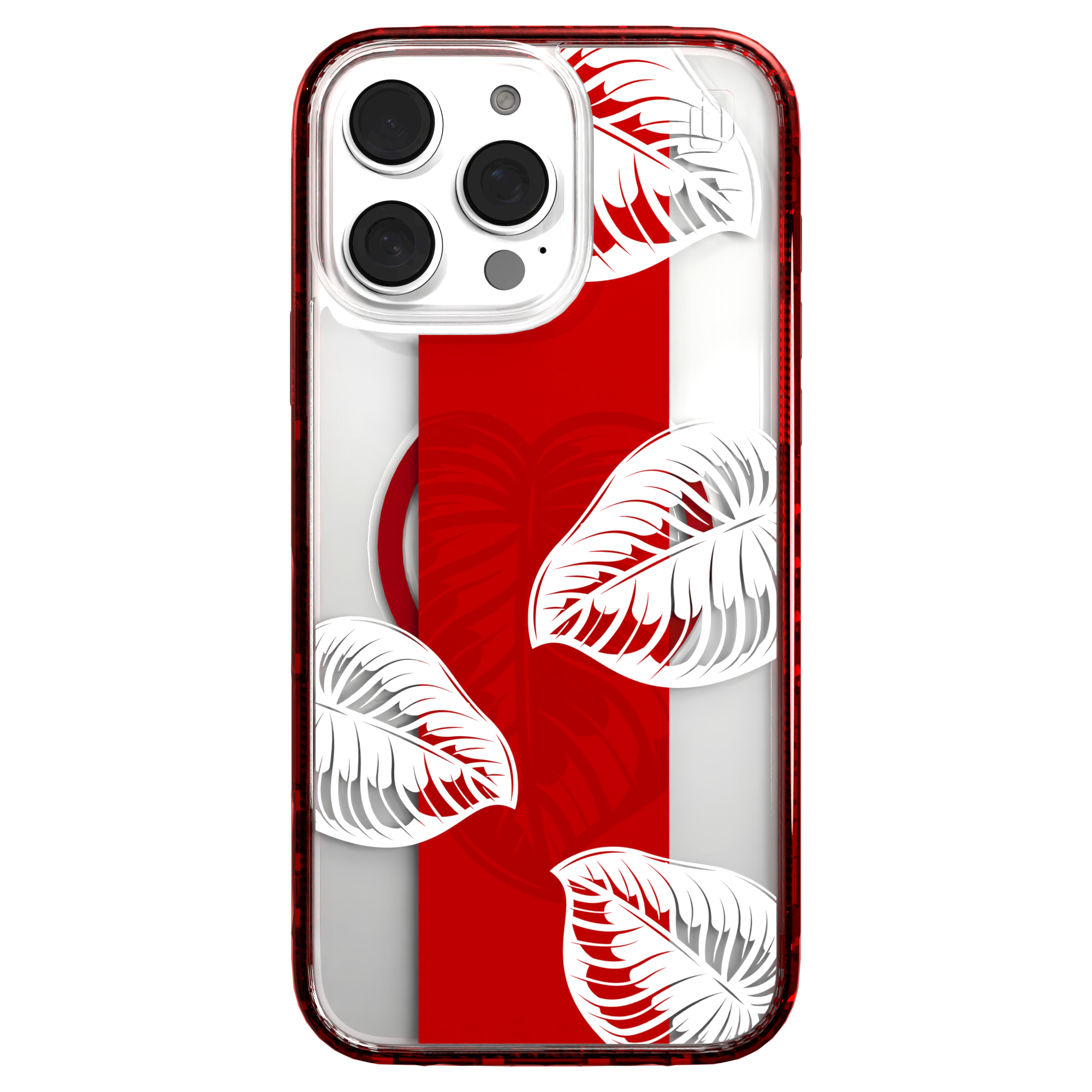iPhone 16 Series | MagSafe | Summer Vibes Case Collection | Red & White Monstera Monstera Red / iPhone 16 Pro Max / Red