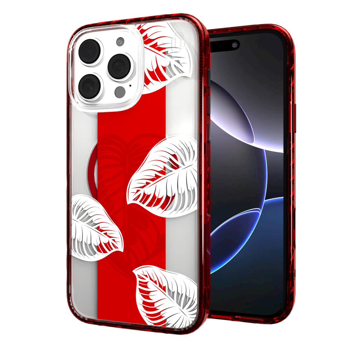 iPhone 16 Series | MagSafe | Summer Vibes Case Collection | Red & White Monstera Monstera Red / iPhone 16 Pro Max / Red