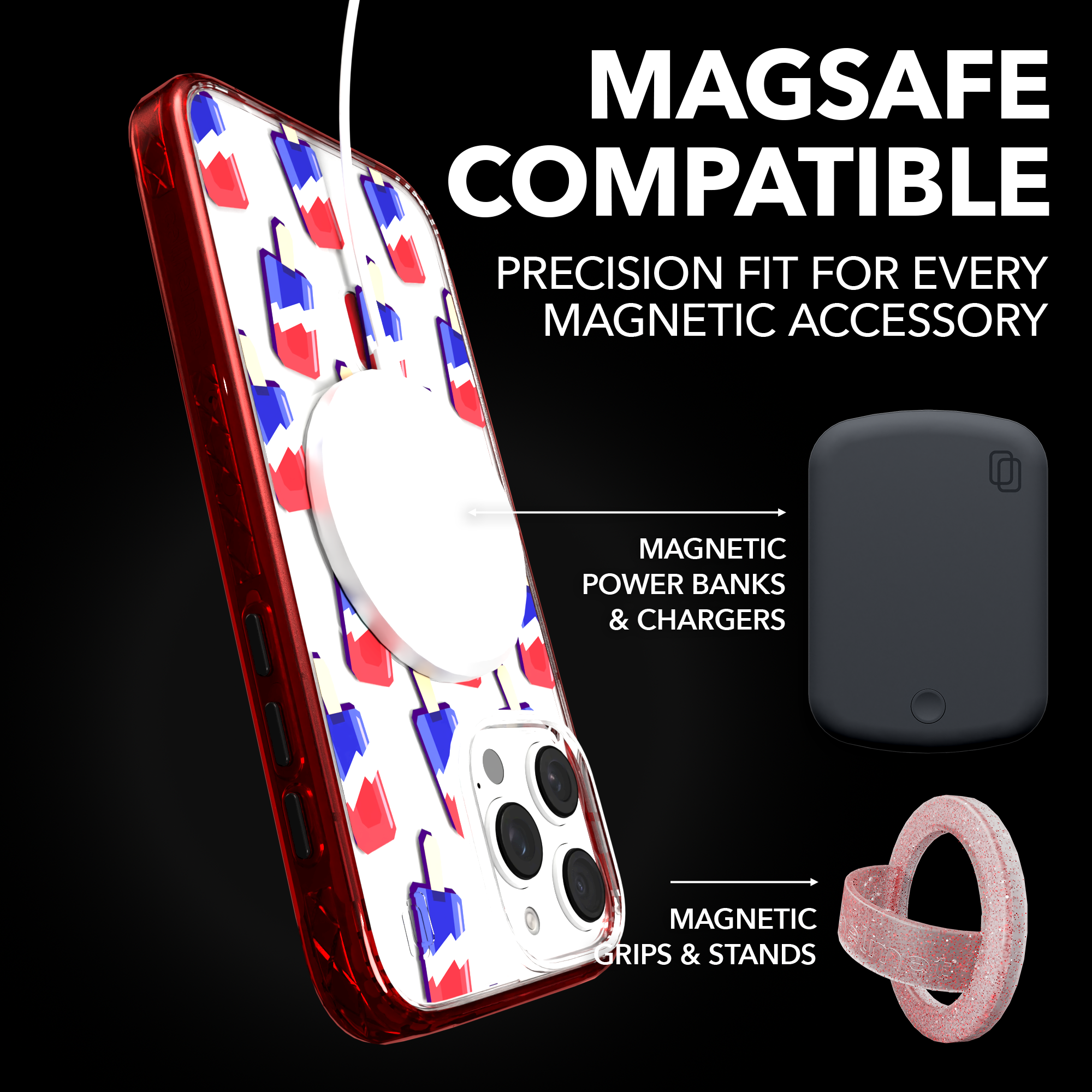 iPhone 16 Series | MagSafe | Summer Vibes Case Collection | Patriot Popsicle Patriot Popsicle / iPhone 16 Pro Max / Red