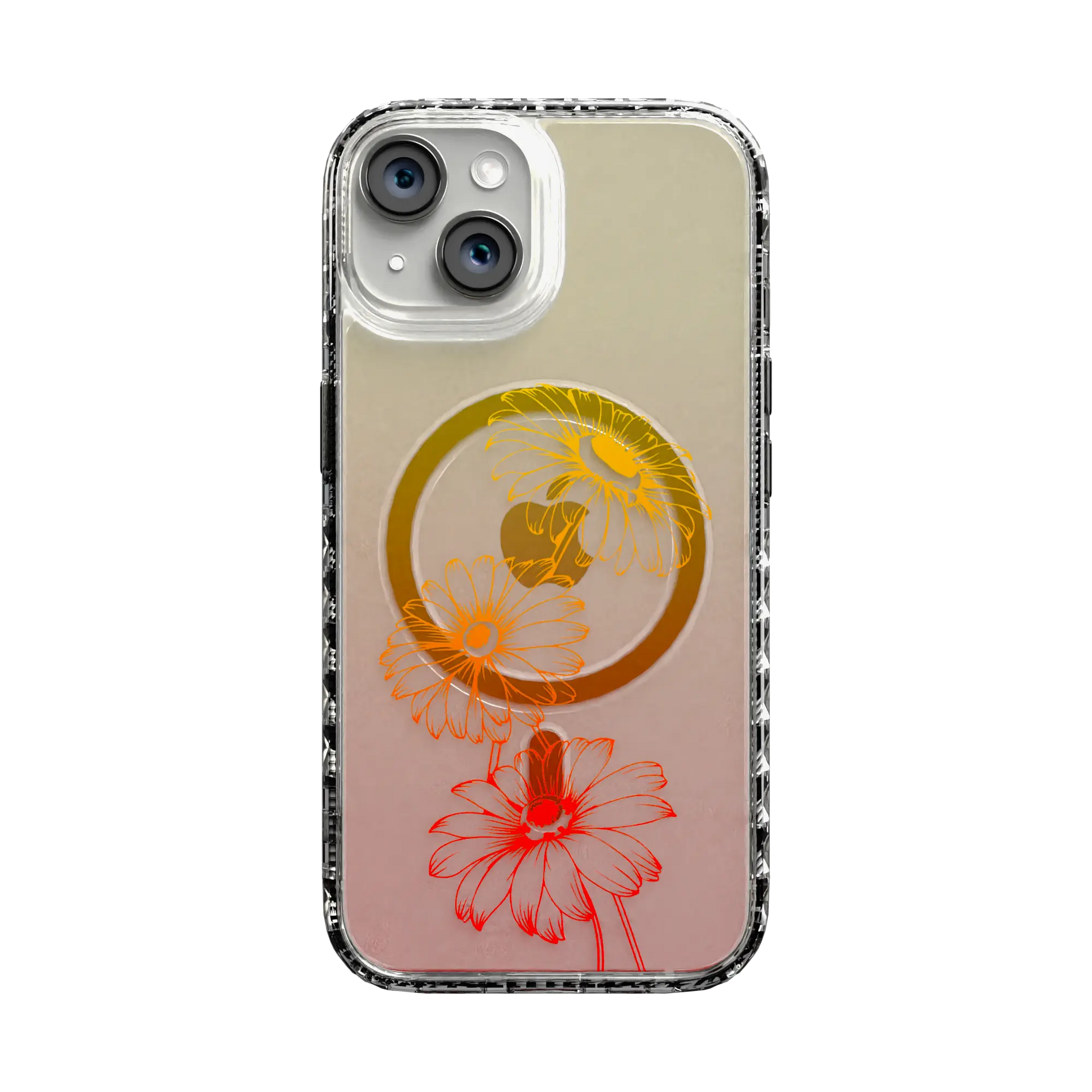 Apple-iPhone-14-Crystal-Clear Citrus Splash | Protective MagSafe Case | Ombre Bouquet Collection for Apple iPhone 14 Series cellhelmet cellhelmet