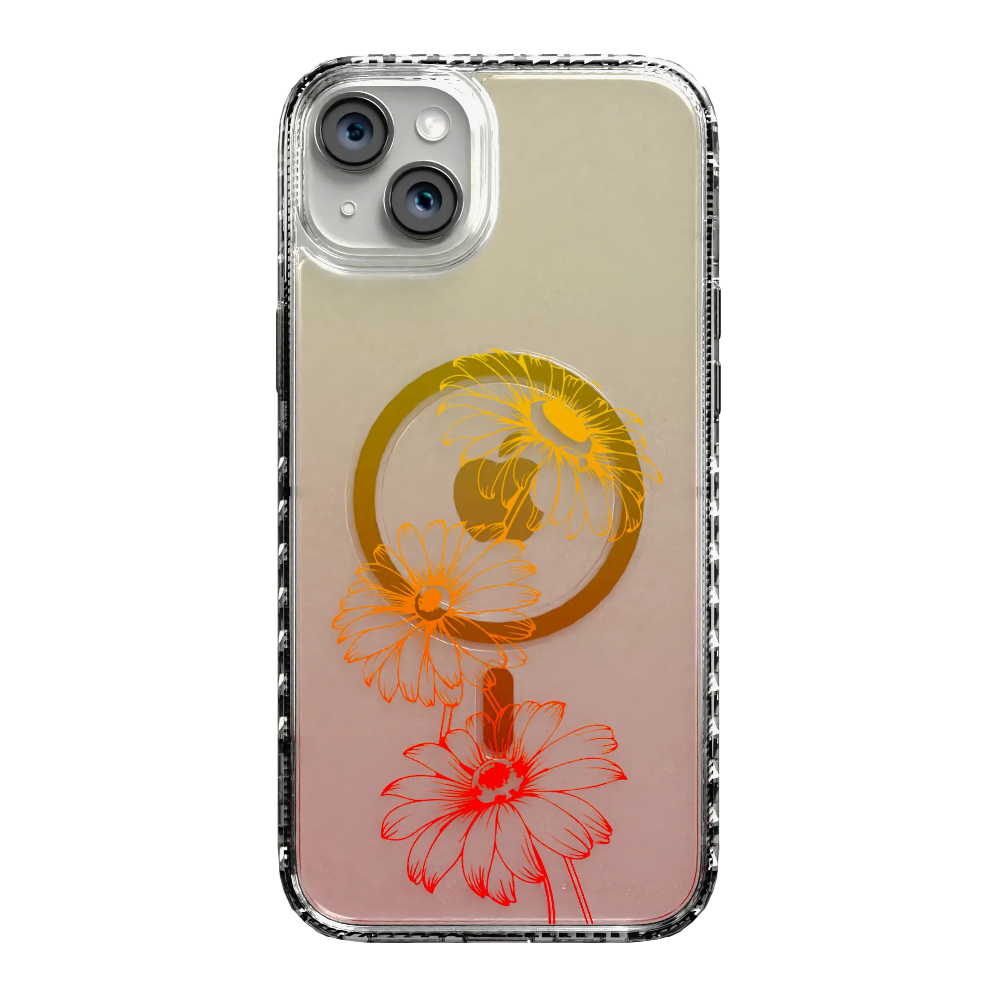 Apple-iPhone-14-Plus-Crystal-Clear Citrus Splash | Protective MagSafe Case | Ombre Bouquet Collection for Apple iPhone 14 Series cellhelmet cellhelmet