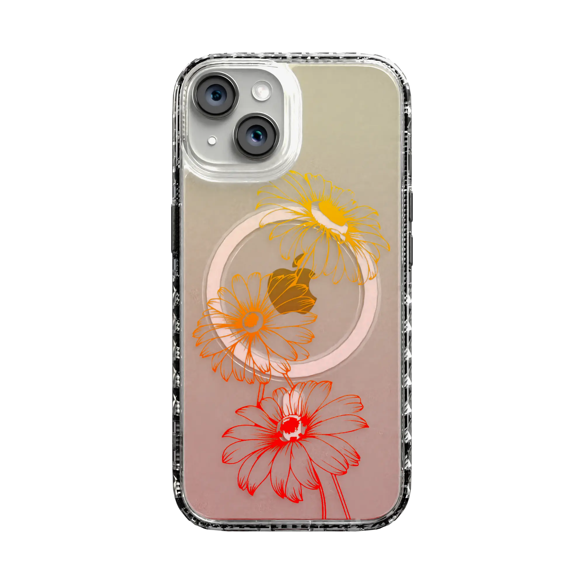 Apple-iPhone-15-Crystal-Clear Citrus Splash | Protective MagSafe Case | Ombre Bouquet Collection for Apple iPhone 15 Series cellhelmet cellhelmet