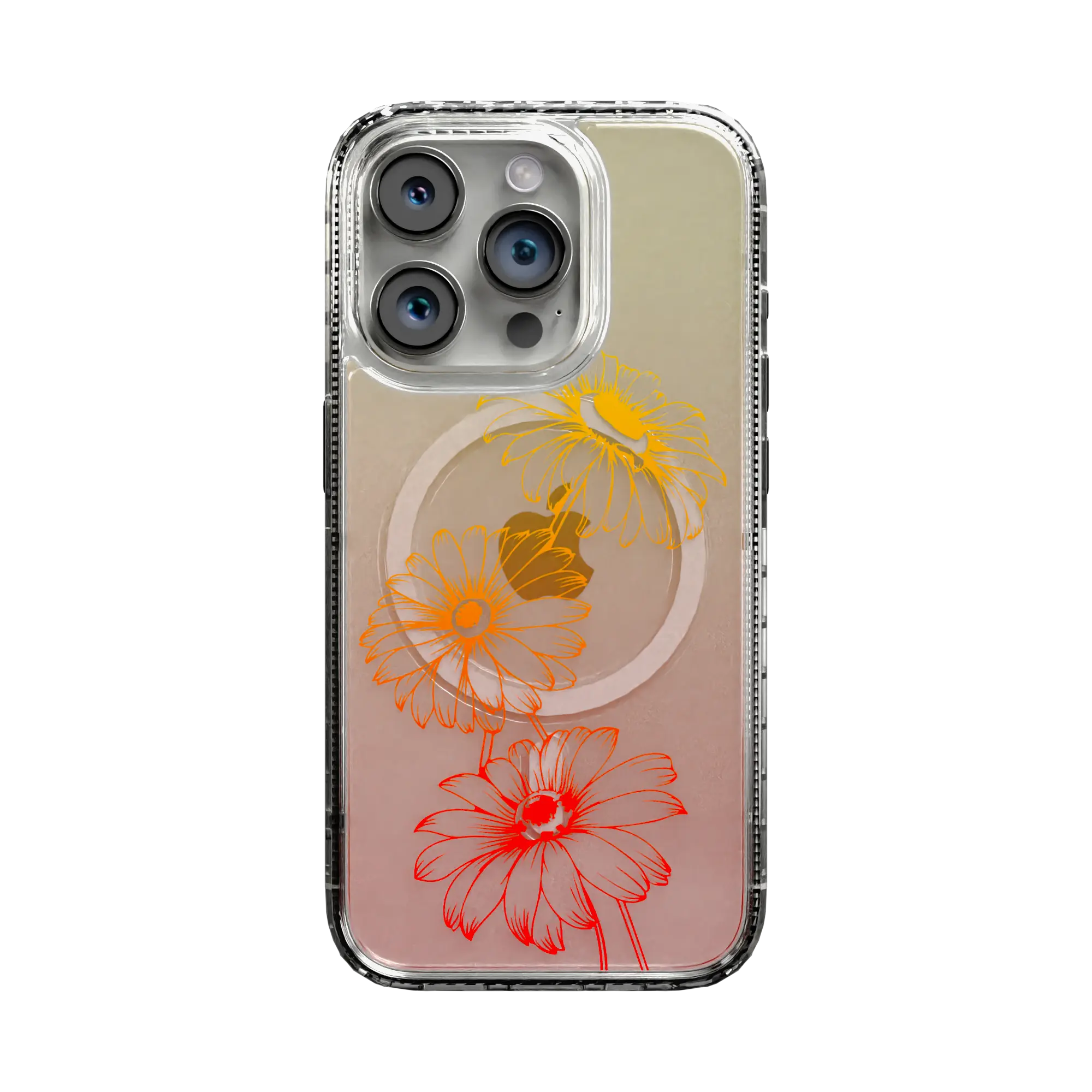 Apple-iPhone-15-Pro-Crystal-Clear Citrus Splash | Protective MagSafe Case | Ombre Bouquet Collection for Apple iPhone 15 Series cellhelmet cellhelmet