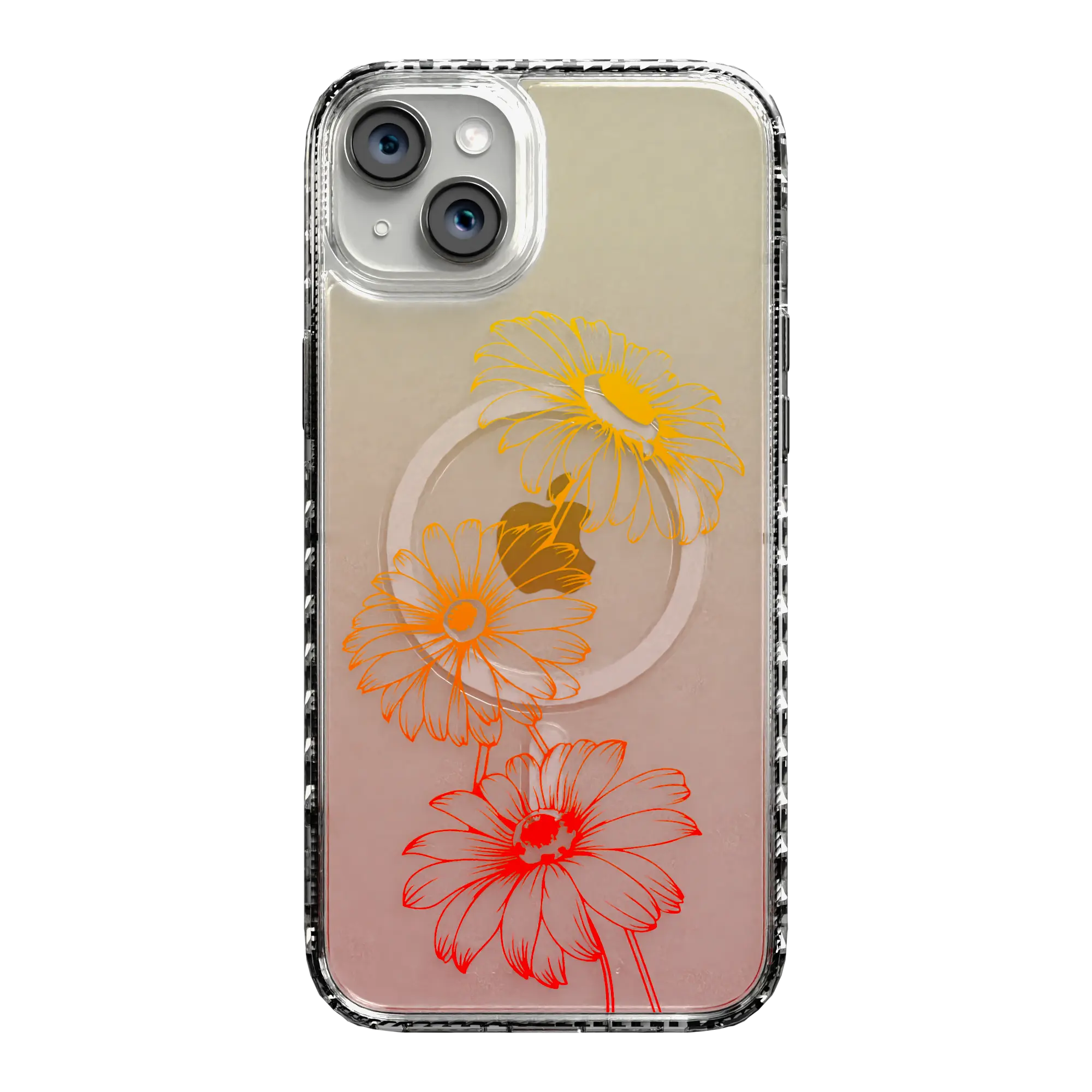 Apple-iPhone-15-Plus-Crystal-Clear Citrus Splash | Protective MagSafe Case | Ombre Bouquet Collection for Apple iPhone 15 Series cellhelmet cellhelmet