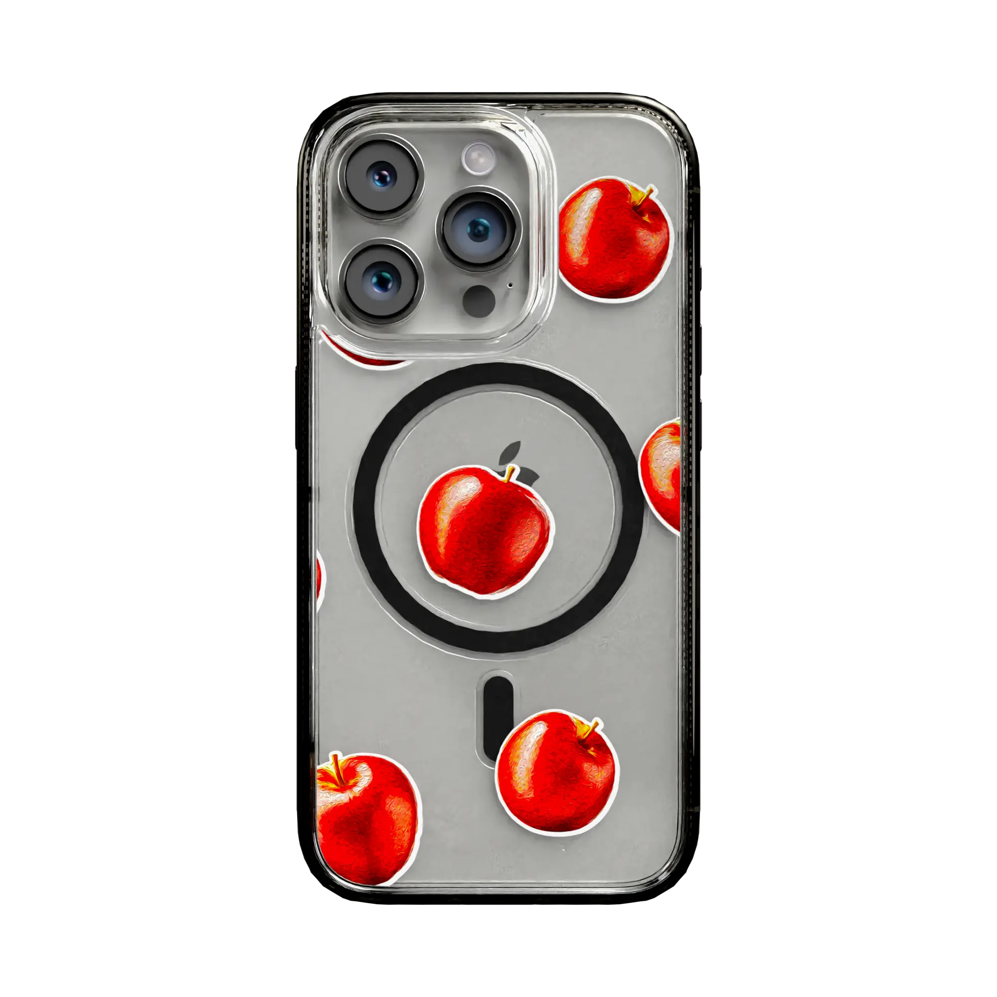 Apple-iPhone-15-Pro-Onyx-Black Crisp Apple | Protective MagSafe Case | Fruits Collection for Apple iPhone 15 Series cellhelmet cellhelmet